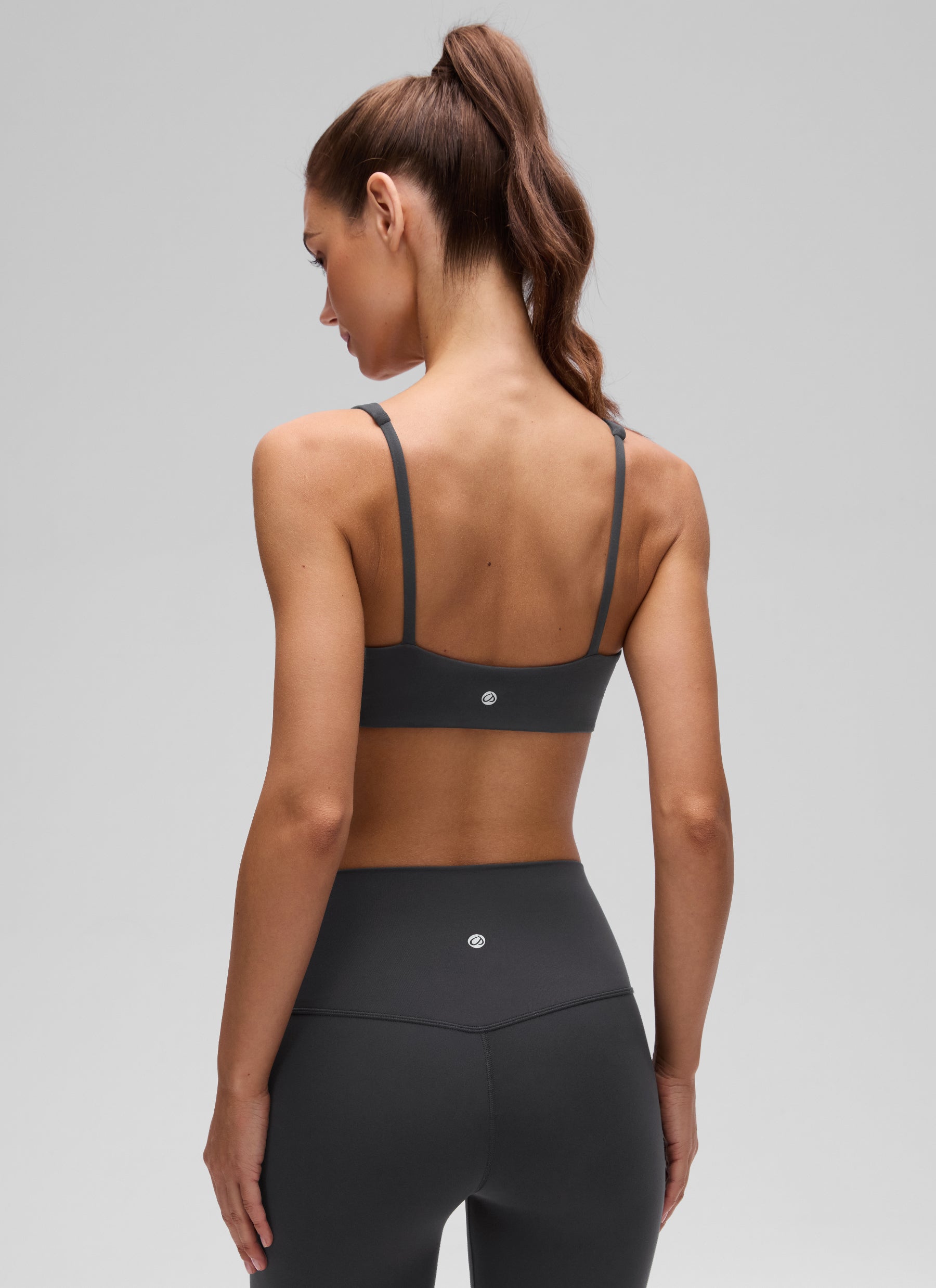 Mini soutien-gorge caraco rembourré à col carré Butterluxe pour femme CRZ YOGA Gris mystérieux