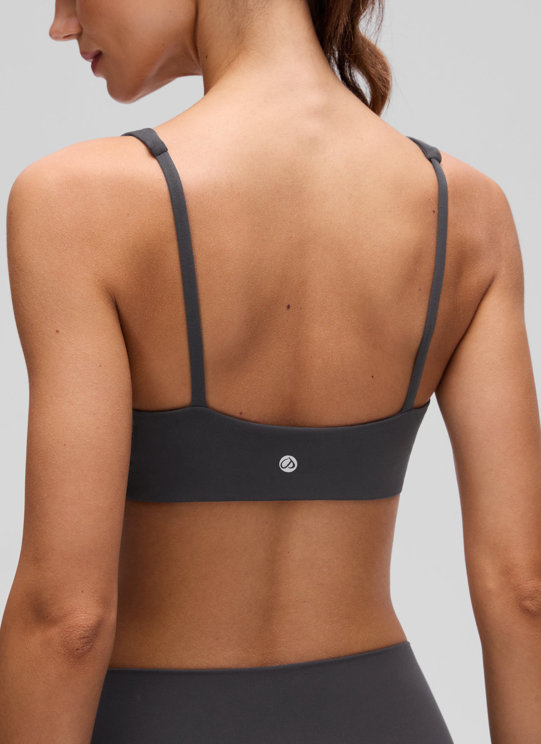 Mini soutien-gorge caraco rembourré à col carré Butterluxe pour femme CRZ YOGA Gris mystérieux