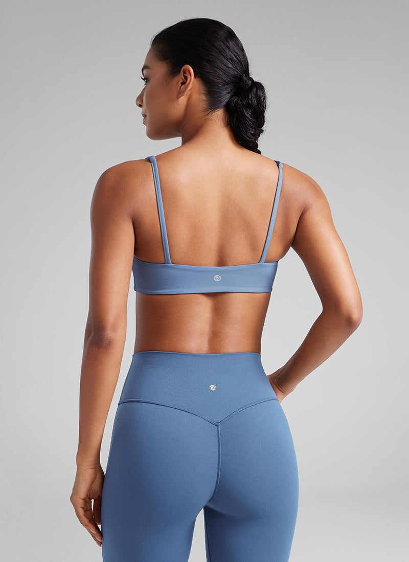 Mini soutien-gorge caraco rembourré à col carré Butterluxe pour femme CRZ YOGA Bleu oasis