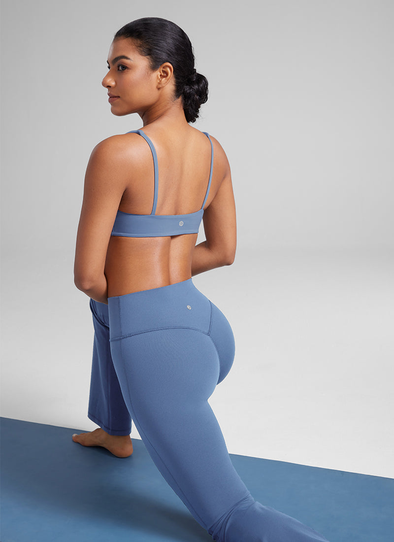 Mini soutien-gorge caraco rembourré à col carré Butterluxe pour femme CRZ YOGA Bleu oasis