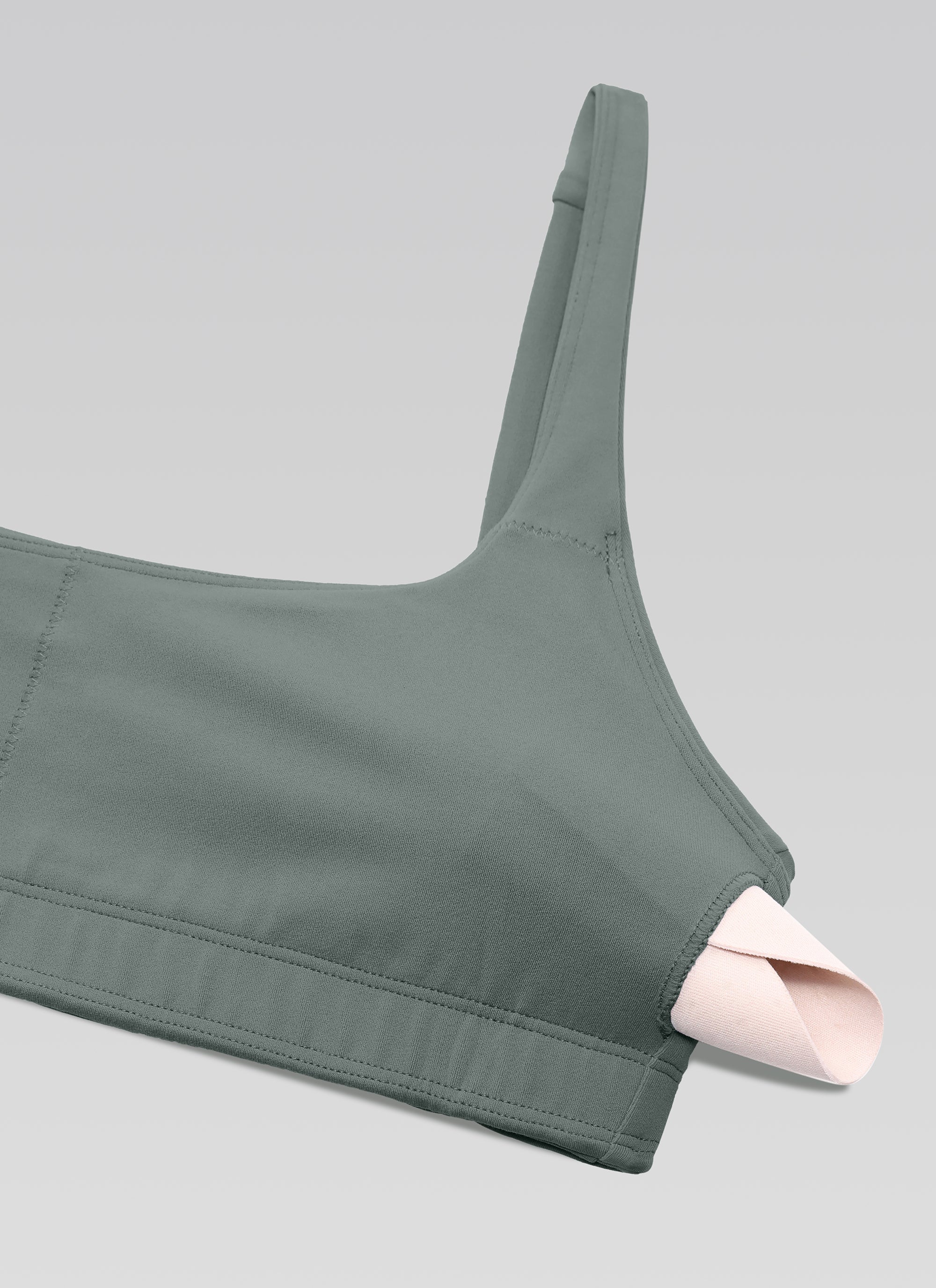 Mini soutien-gorge caraco rembourré à col carré Butterluxe pour femme CRZ YOGA Gris sauge