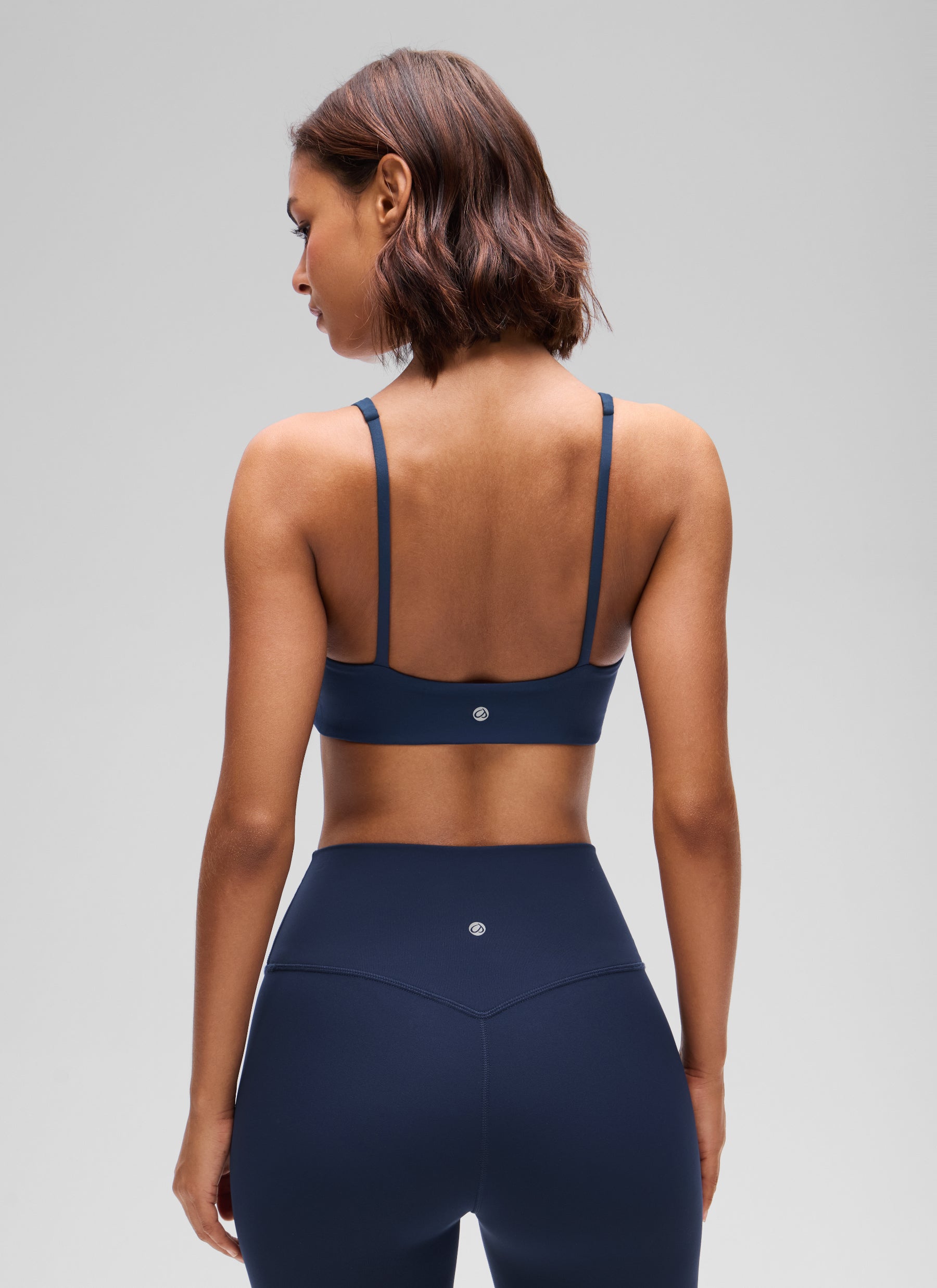 CRZ YOGA Soutien-gorge caraco Butterluxe rembourré à col carré pour femme, Bleu Club
