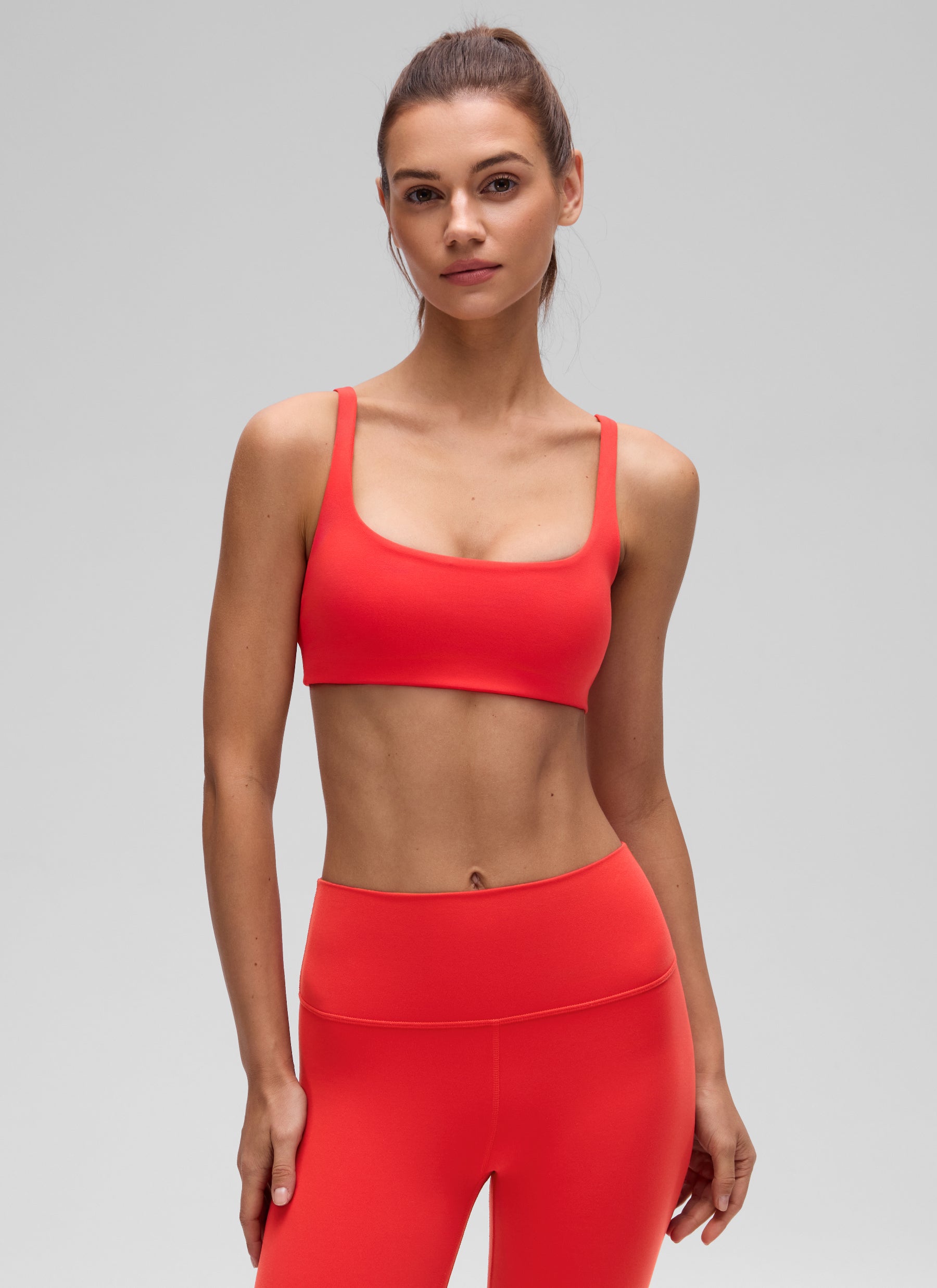 Mini soutien-gorge caraco rembourré à col carré Butterluxe pour femme CRZ YOGA Rouge profond