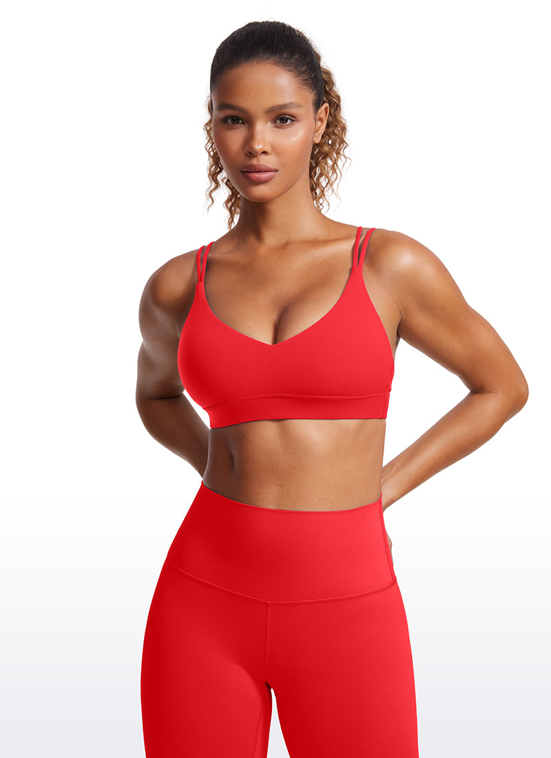 Soutien-gorge de yoga Butterluxe à maintien léger pour femme CRZ YOGA Dos à brides Rouge foncé