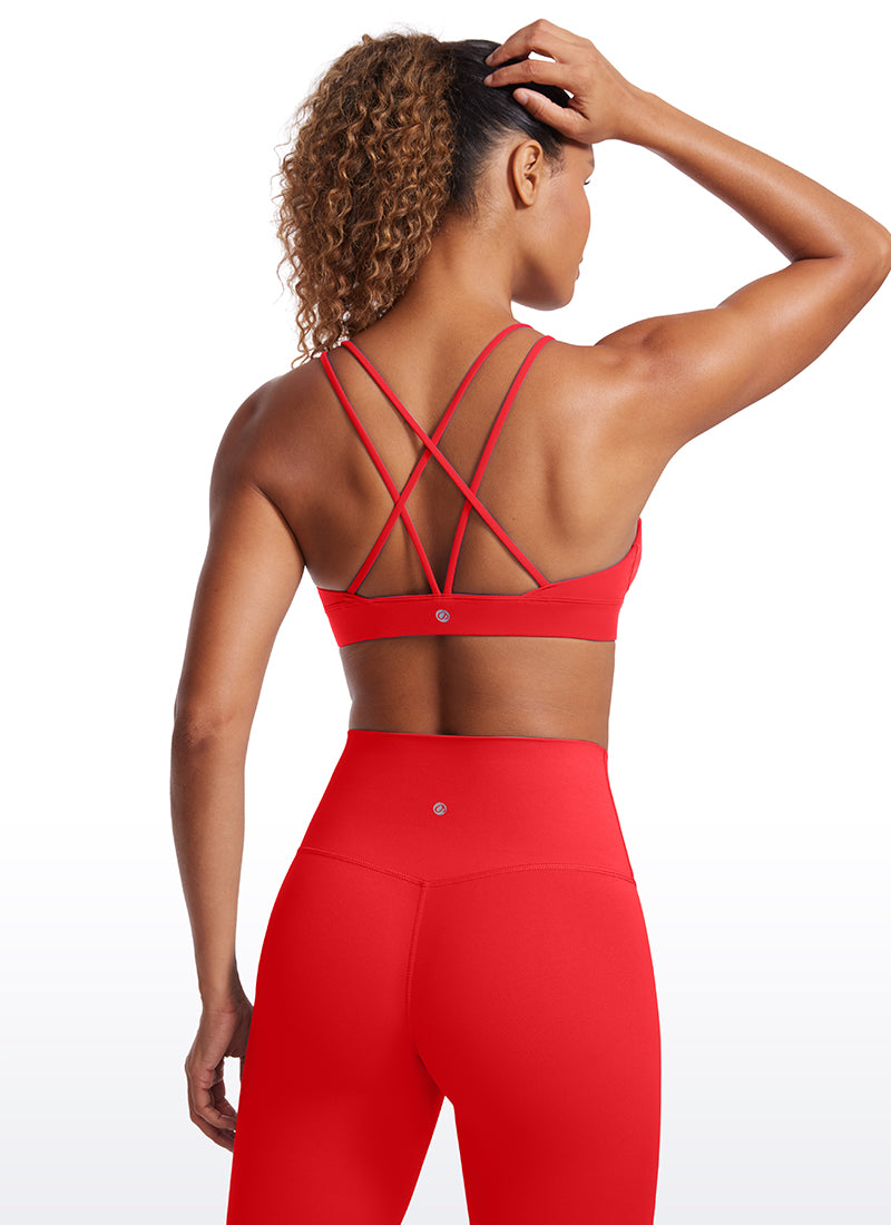 Soutien-gorge de yoga Butterluxe à maintien léger pour femme CRZ YOGA Dos à brides Rouge foncé