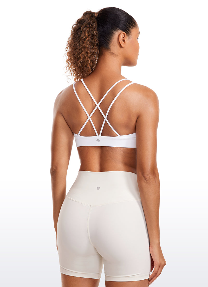 Soutien-gorge de yoga Butterluxe léger pour femme avec dos croisé Blanc