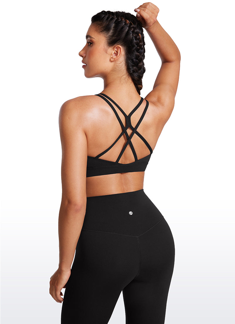 Soutien-gorge de sport long Butterluxe à dos croisé pour femme Noir