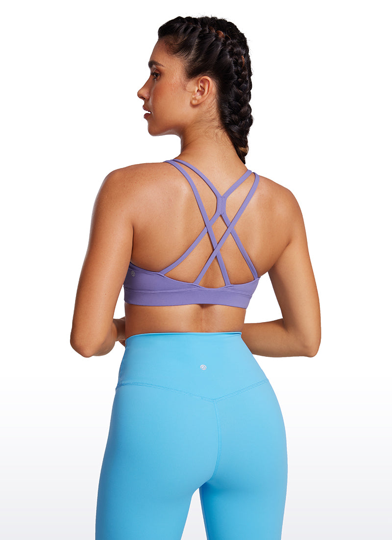 Soutien-gorge de sport long Butterluxe à dos croisé pour femme Violet lavande foncé