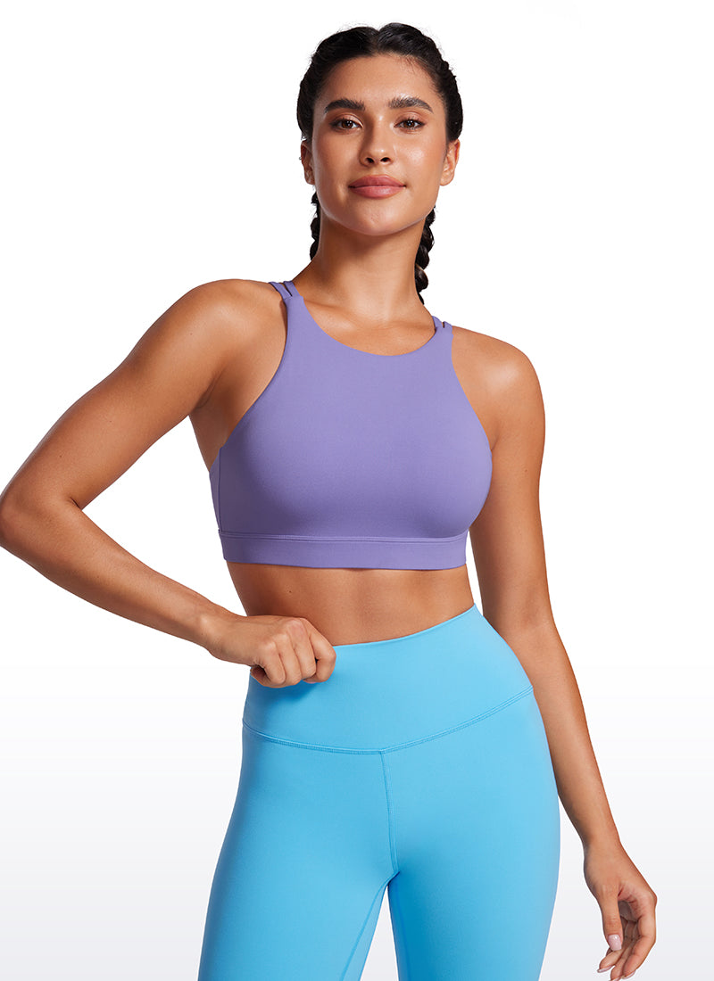 Soutien-gorge de sport long Butterluxe à dos croisé pour femme Violet lavande foncé