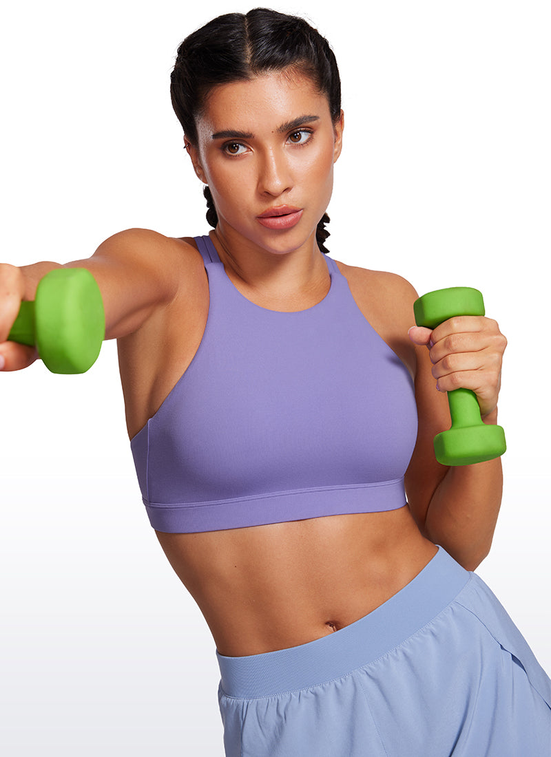 Soutien-gorge de sport long Butterluxe à dos croisé pour femme Violet lavande foncé