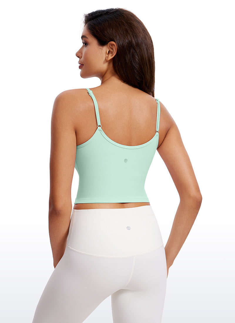 CRZ YOGA Butterluxe – Sutien sport de yoga pentru femei, cu decolteu în V, croi lung și căptușeală – Mint Moment