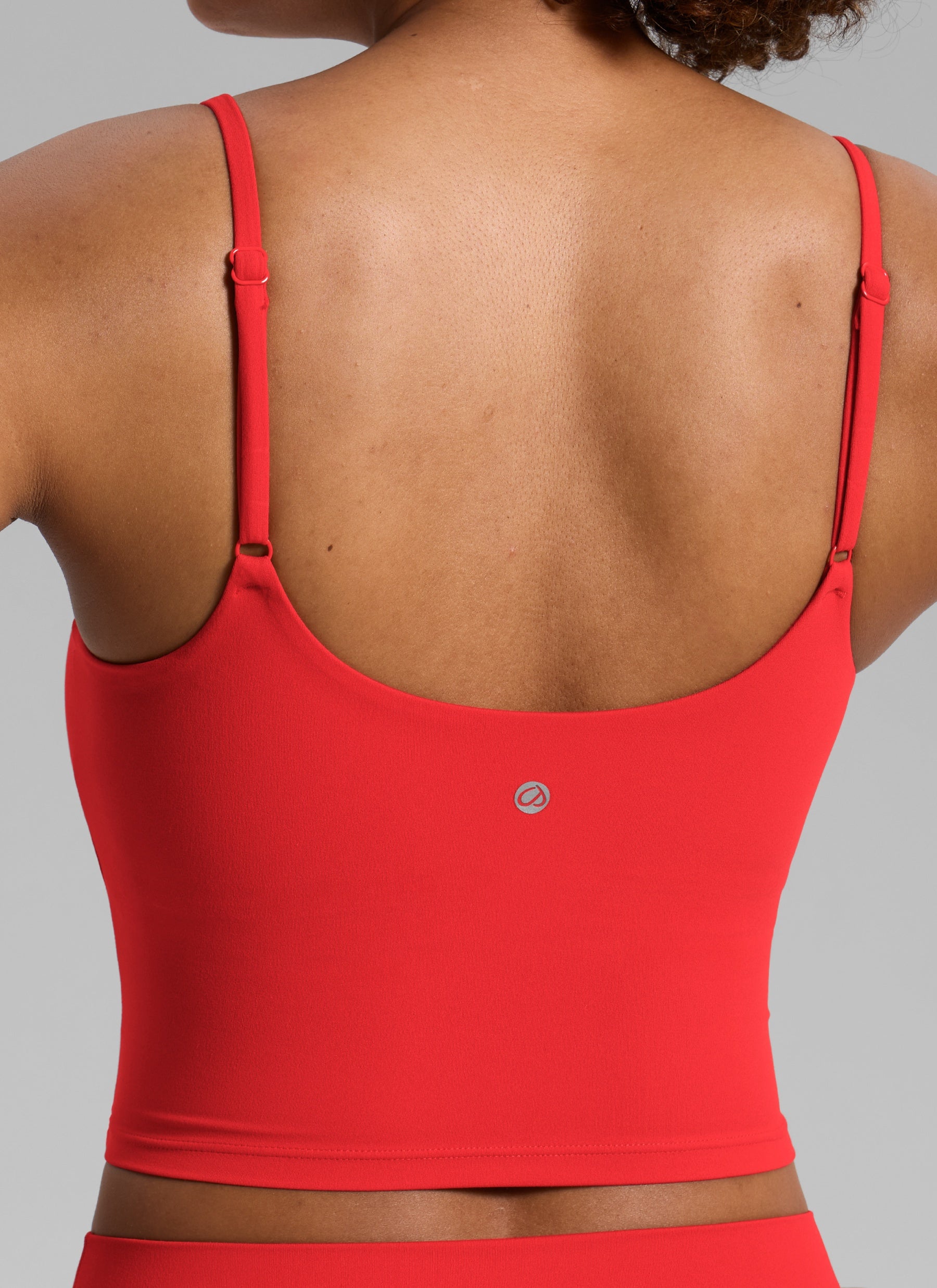 CRZ YOGA Dames Butterlift Yoga Longline Sport-bh met ronde hals en U-rug Dieprood