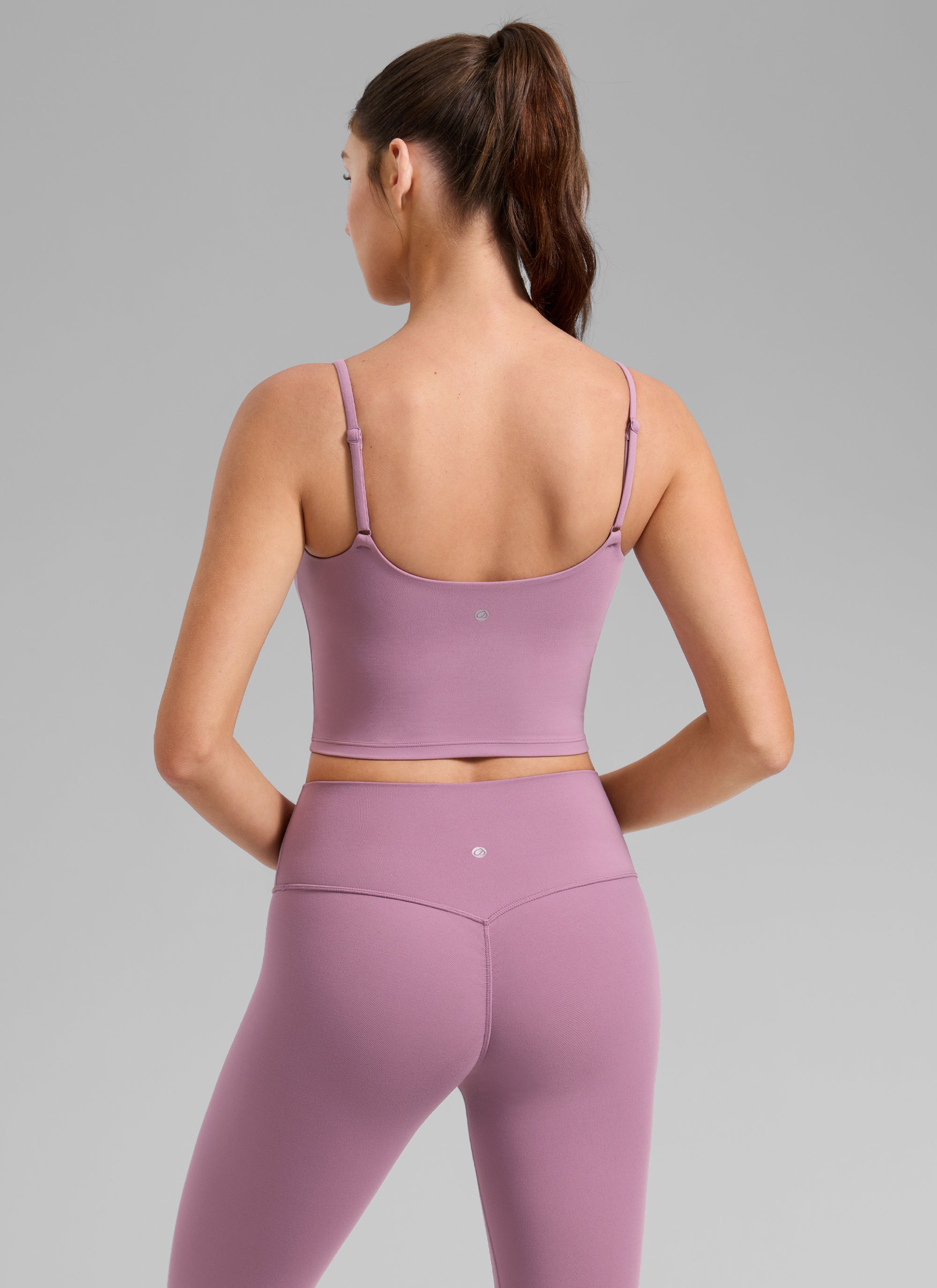 CRZ YOGA Dames Butterlift Yoga Longline sport-bh met ronde hals en U-rug, Licht lavendel