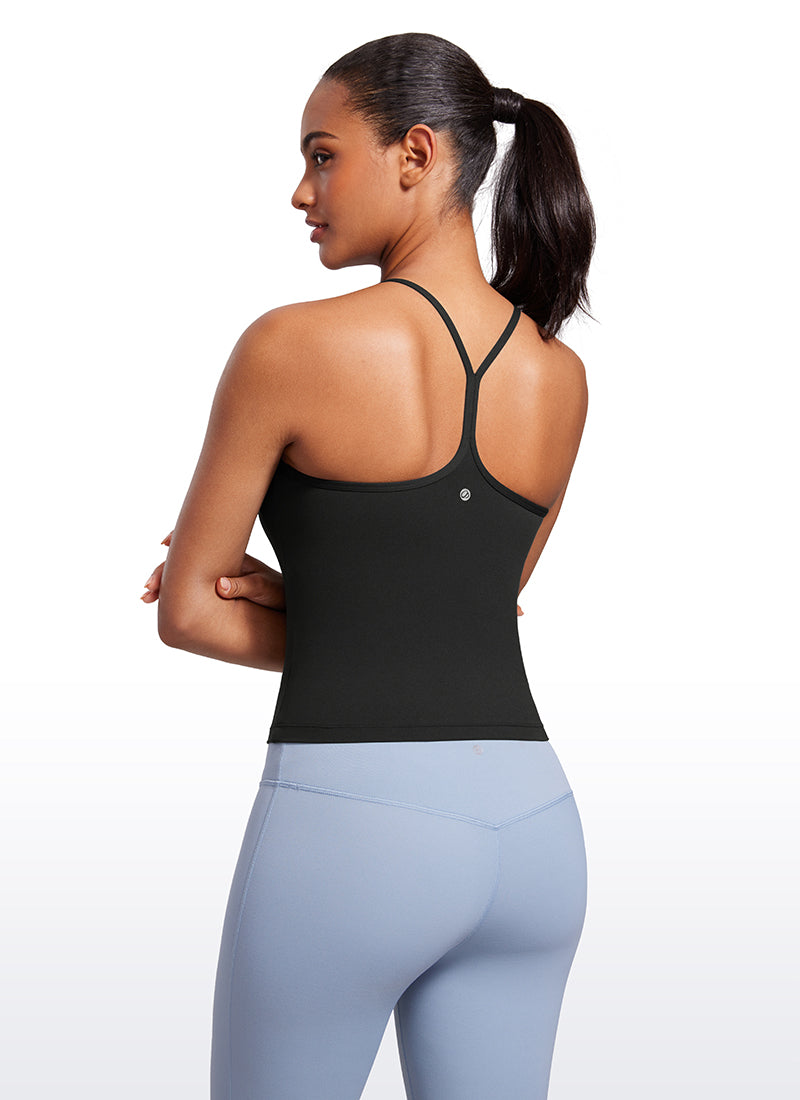 CRZ YOGA Débardeurs rembourrés dos nageur Butterluxe à col montant pour femme Noir