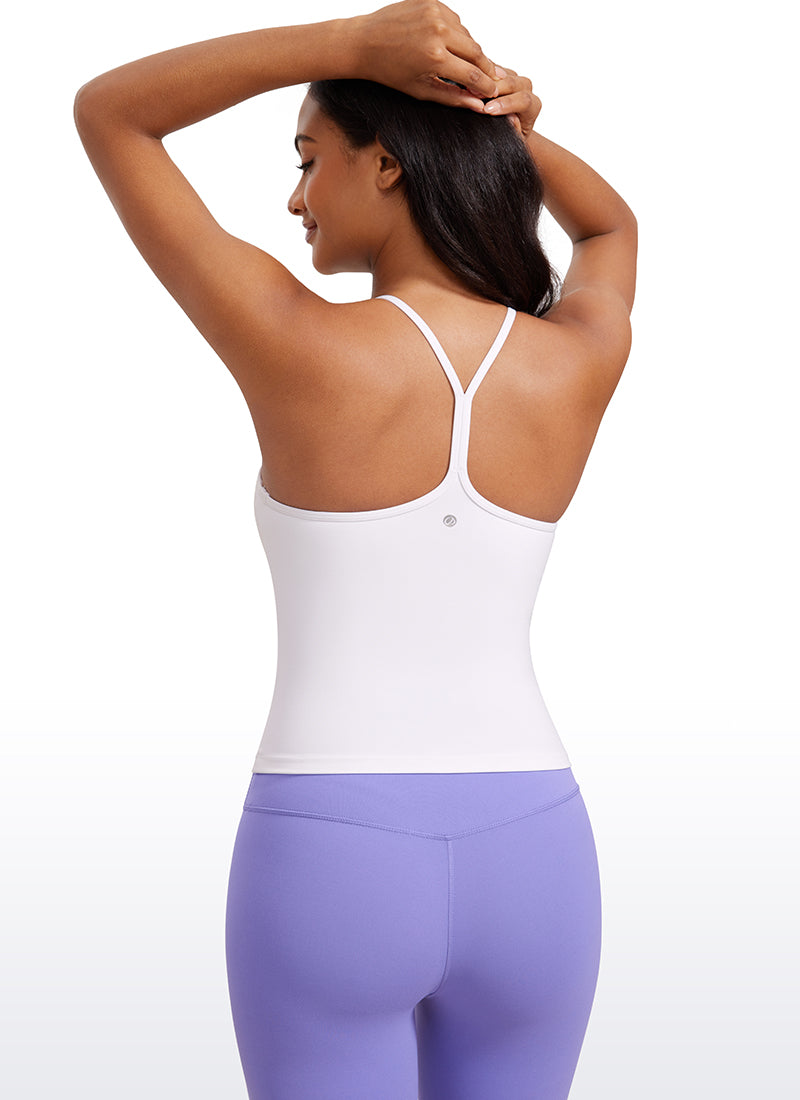 CRZ YOGA Débardeurs rembourrés dos nageur Butterluxe à col montant pour femme Blanc