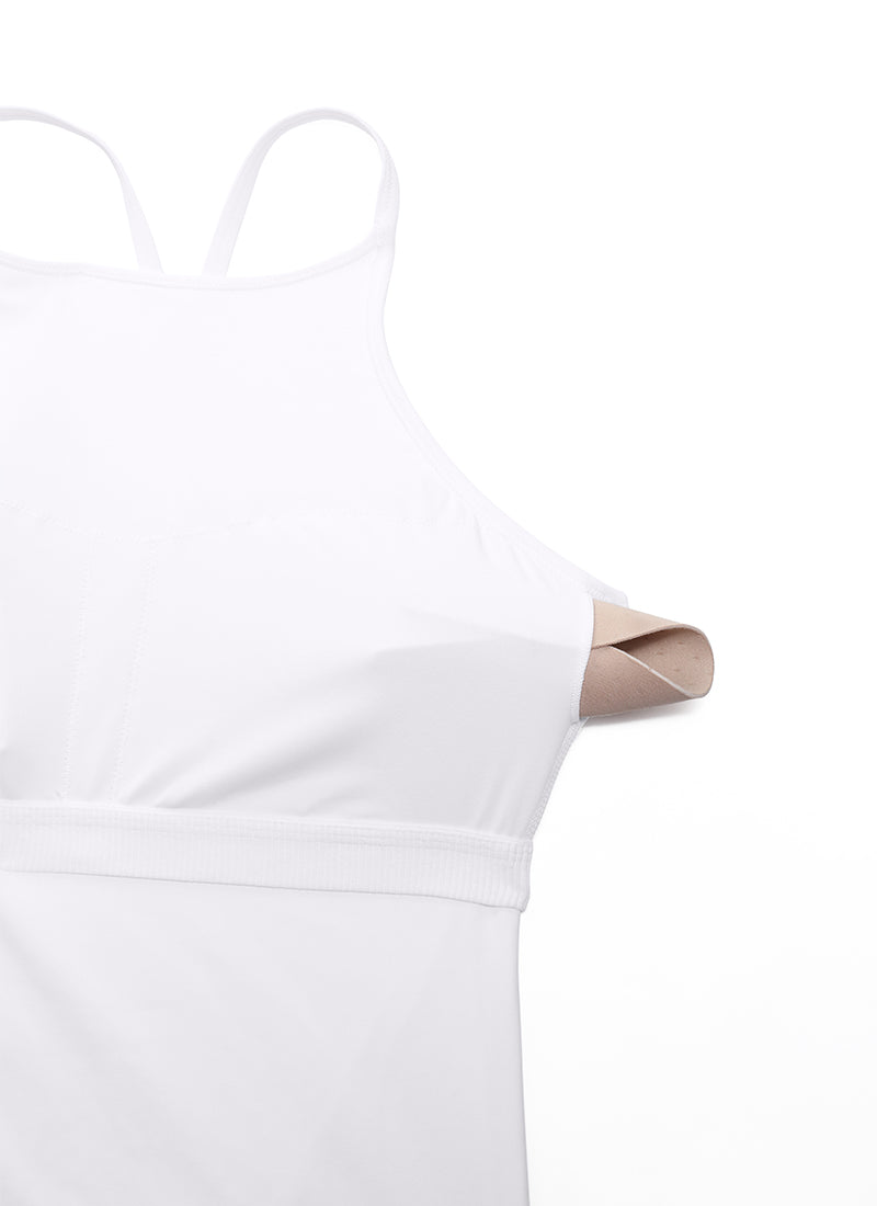 CRZ YOGA Débardeurs rembourrés dos nageur Butterluxe à col montant pour femme Blanc
