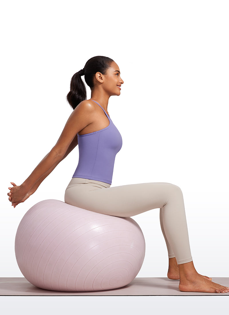 CRZ YOGA Débardeurs rembourrés dos nageur Butterluxe à col montant pour femme Violet Lavande Foncé