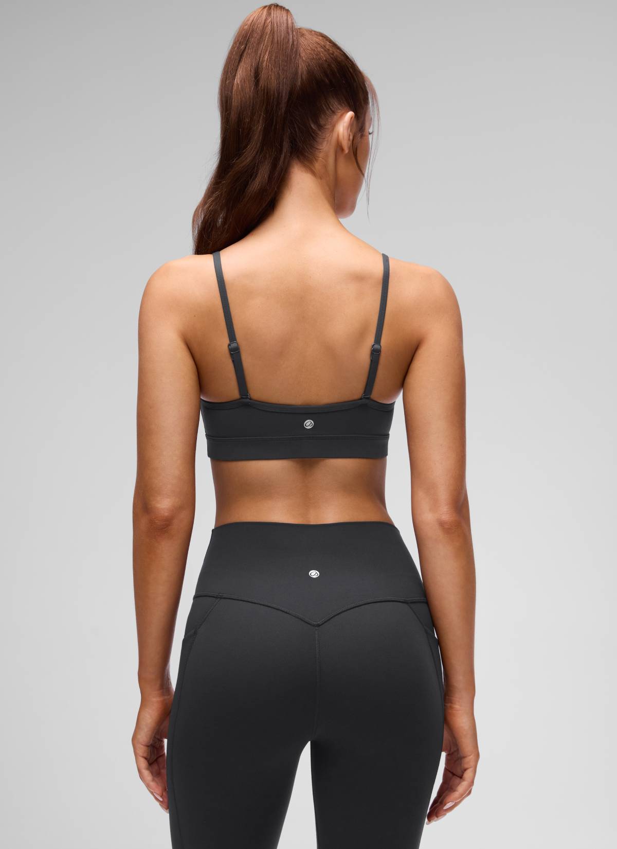 CRZ YOGA Butterluxe Womens V Neck Camisole Yoga Padded Sports Bra Mysterious Grey @model_info:Lary