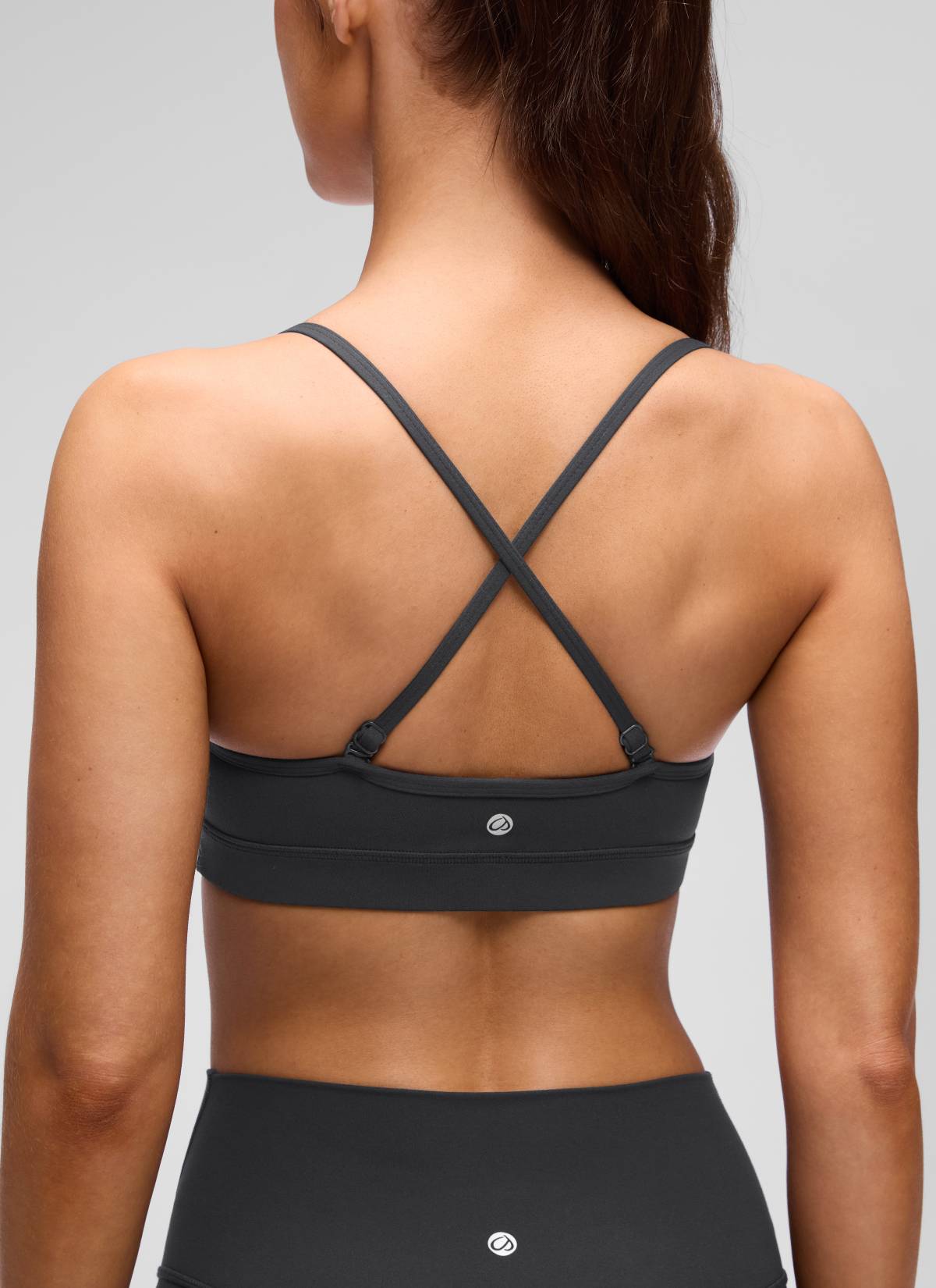 CRZ YOGA Butterluxe Womens V Neck Camisole Yoga Padded Sports Bra Mysterious Grey @model_info:Lary