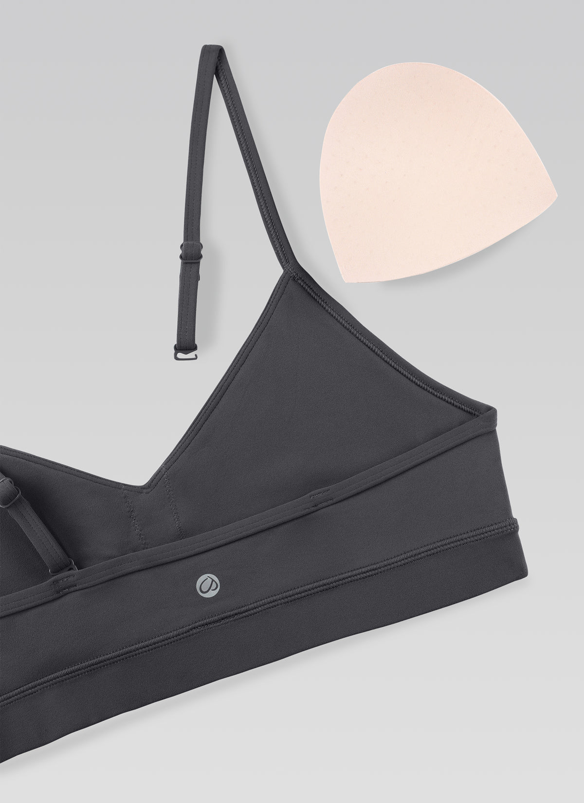 CRZ YOGA Butterluxe Womens V Neck Camisole Yoga Padded Sports Bra Mysterious Grey @model_info:NEW