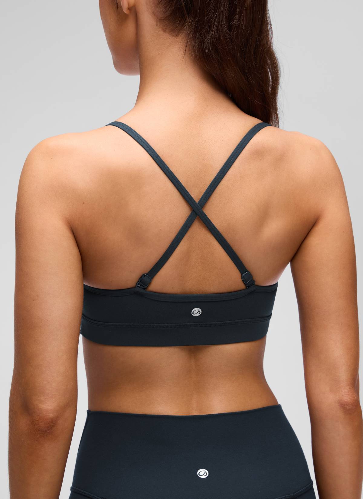 CRZ YOGA Butterluxe Womens V Neck Camisole Yoga Padded Sports Bra True Navy @model_info:Lary