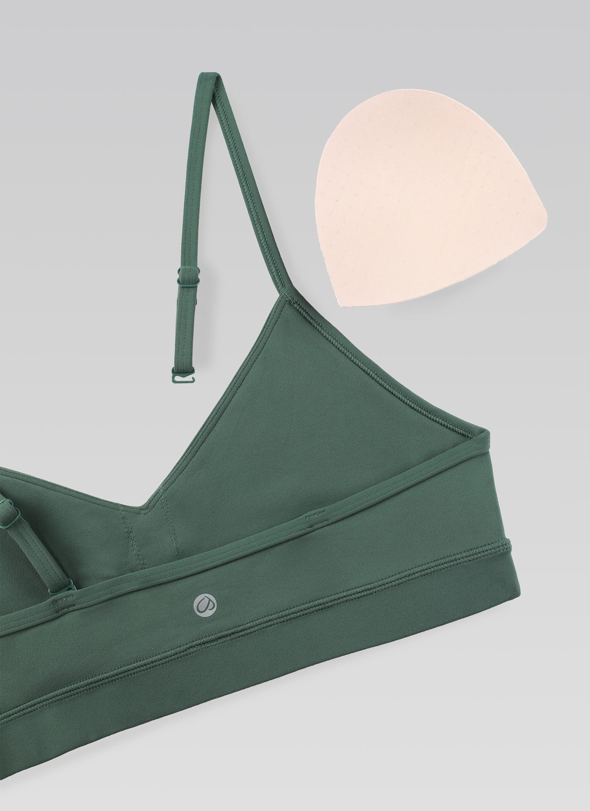 CRZ YOGA Butterluxe Womens V Neck Camisole Yoga Padded Sports Bra Dark Forest Green @model_info:NEW