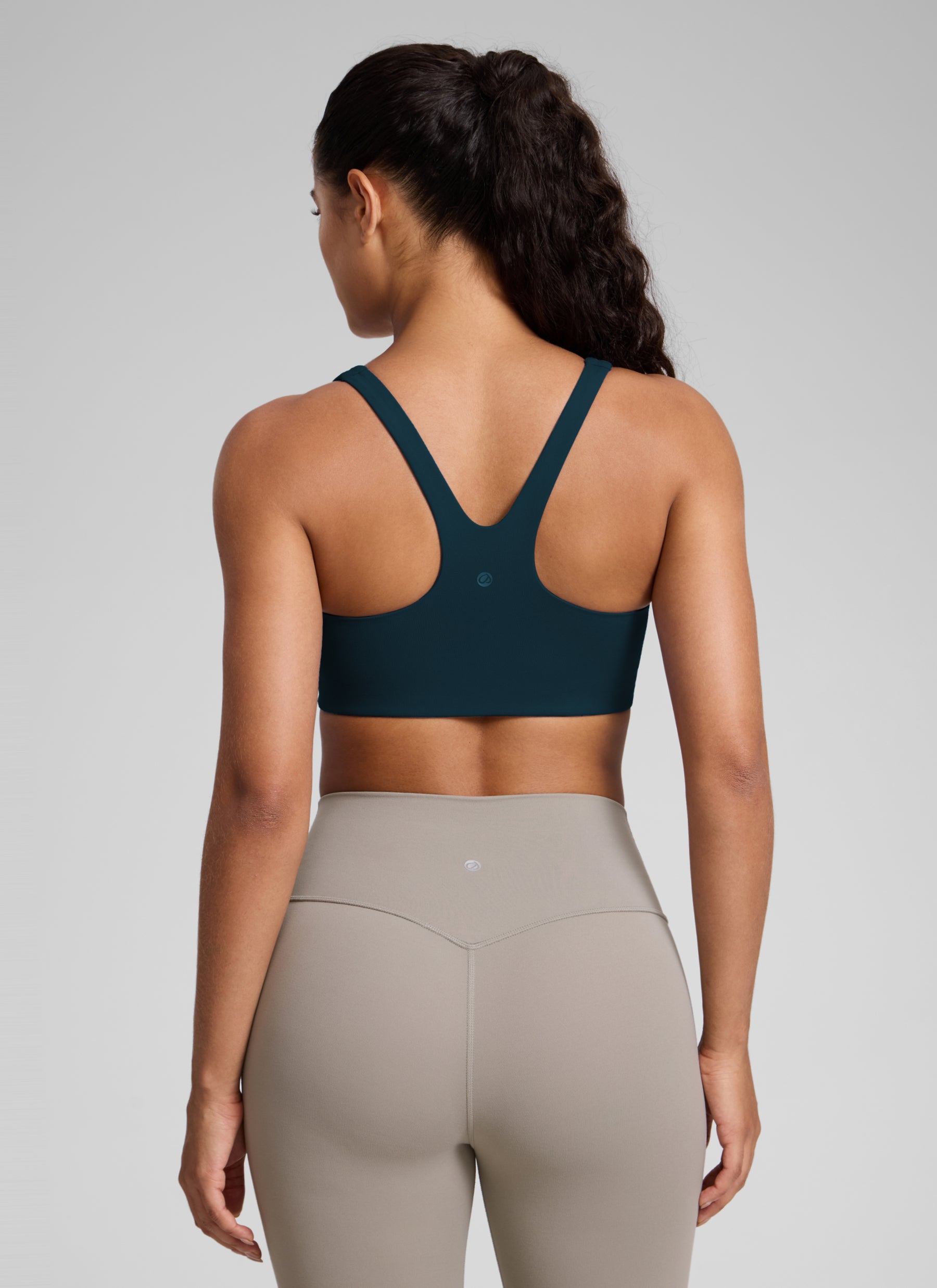 CRZ YOGA Dame Butterlift Dobbeltfôret Firkantet Utskjæring Yoga Sports-BH True Navy @model_info:S2