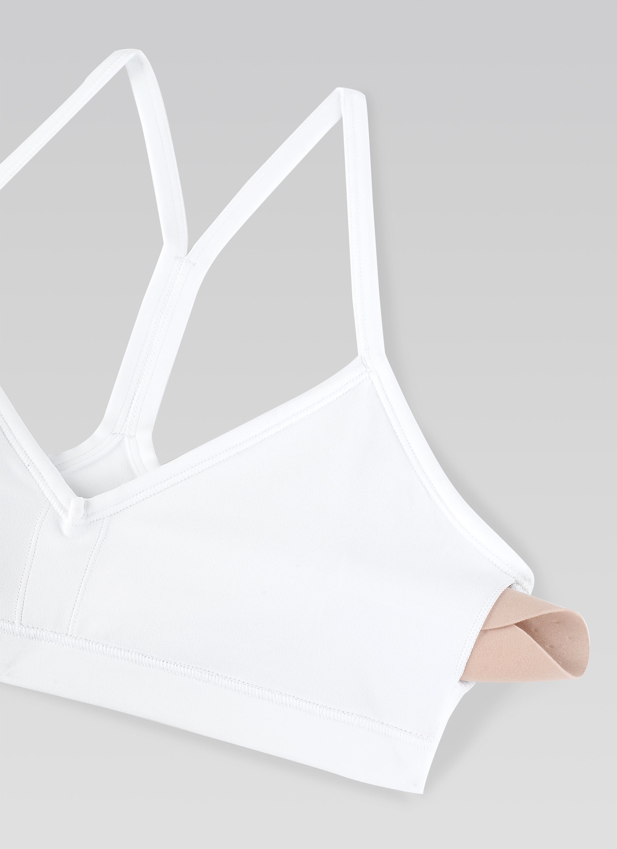 CRZ YOGA Butterluxe Yoga-Sport-BH für Damen mit gerafftem V-Ausschnitt und Polsterung, weiß