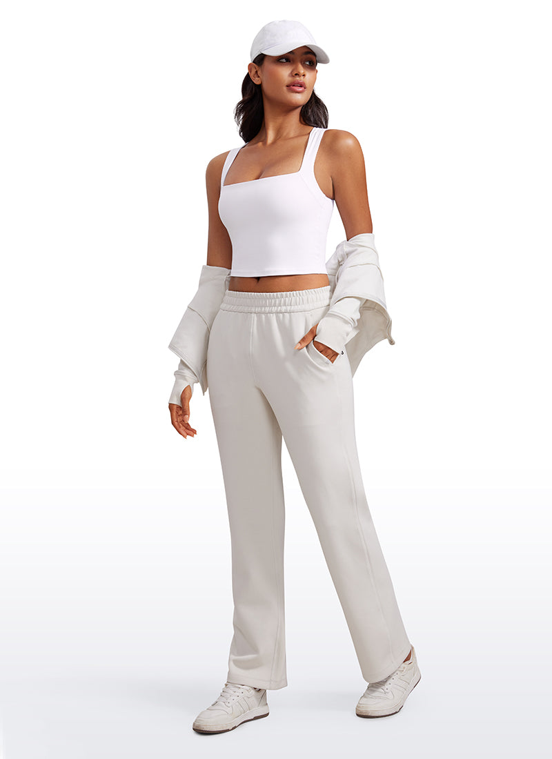Débardeur de sport long à col carré avec soutien-gorge intégré Butterluxe pour femme Blanc