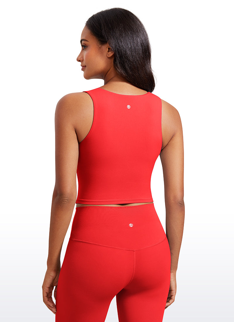 Débardeur de sport long à col carré avec soutien-gorge intégré Butterluxe pour femme Rouge foncé