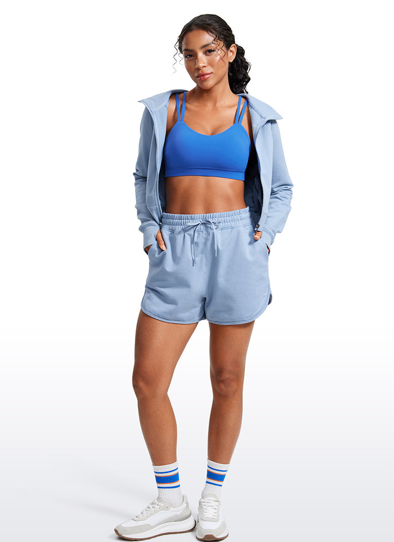 Soutien-gorge de yoga Butterluxe à bretelles et col en V avec bonnet moulé pour femme Bleu scintillant
