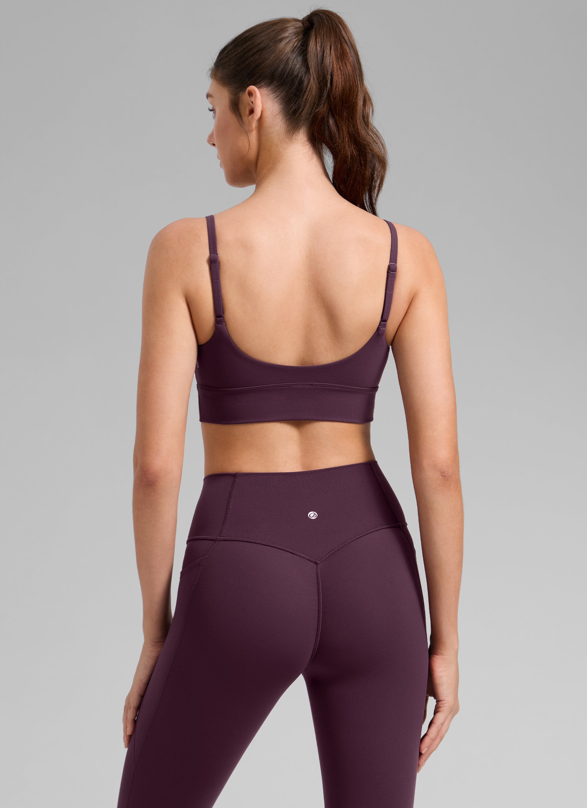 CRZ YOGA Dames Butterlift Yoga Longline Sport-bh met Ingebouwde Bh Dieppaars