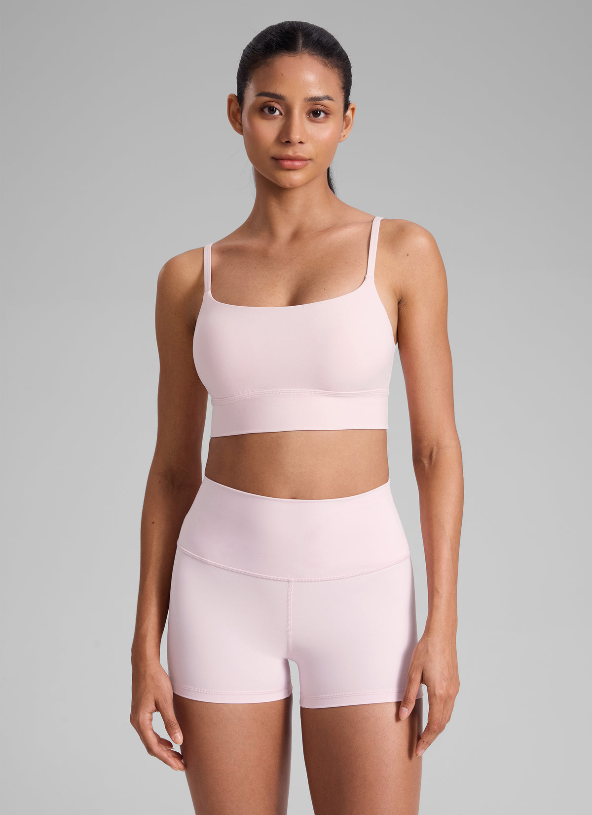 CRZ YOGA Reggiseno sportivo lungo da donna Butterlift con reggiseno integrato Strawberry Pink @model_info:Angelly