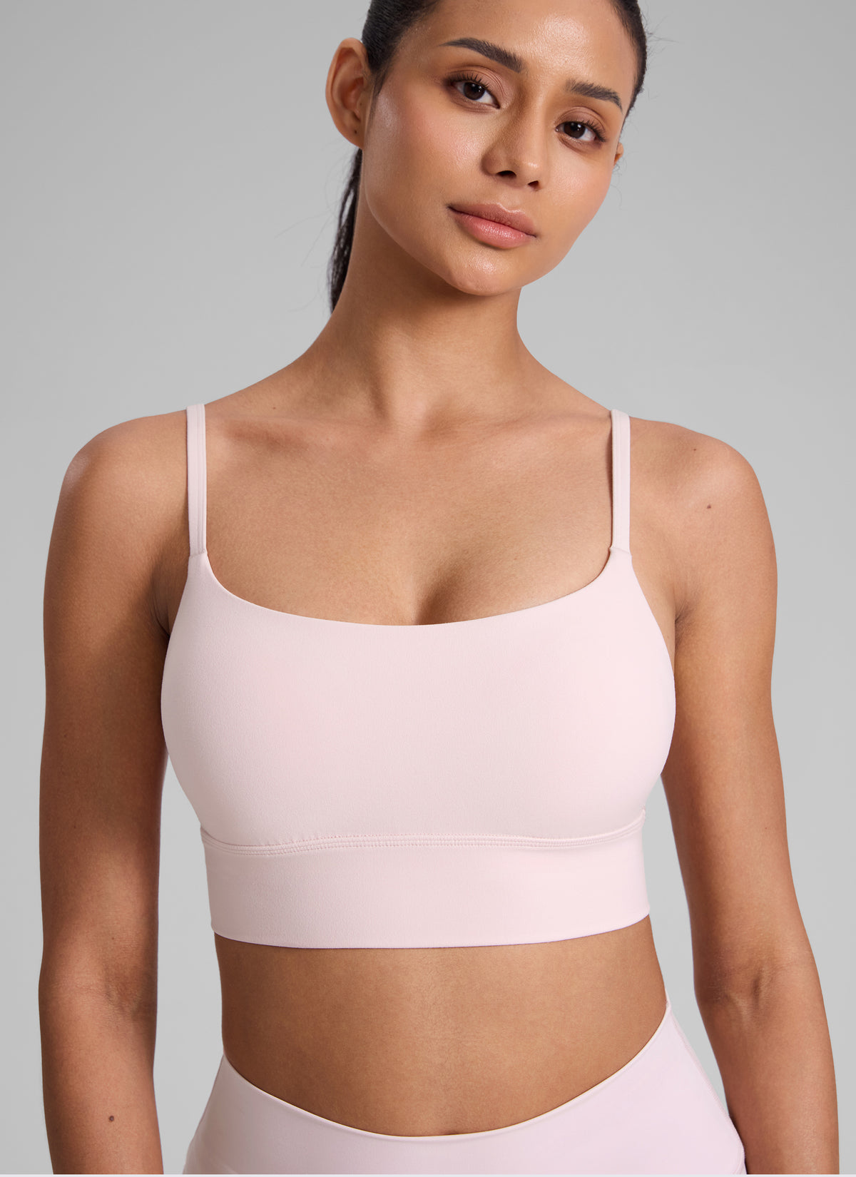 CRZ YOGA Naisten Butterlift Yoga Longline -urheiluliivit sisäänrakennetuilla napeilla, Strawberry Pink @model_info:Angelly