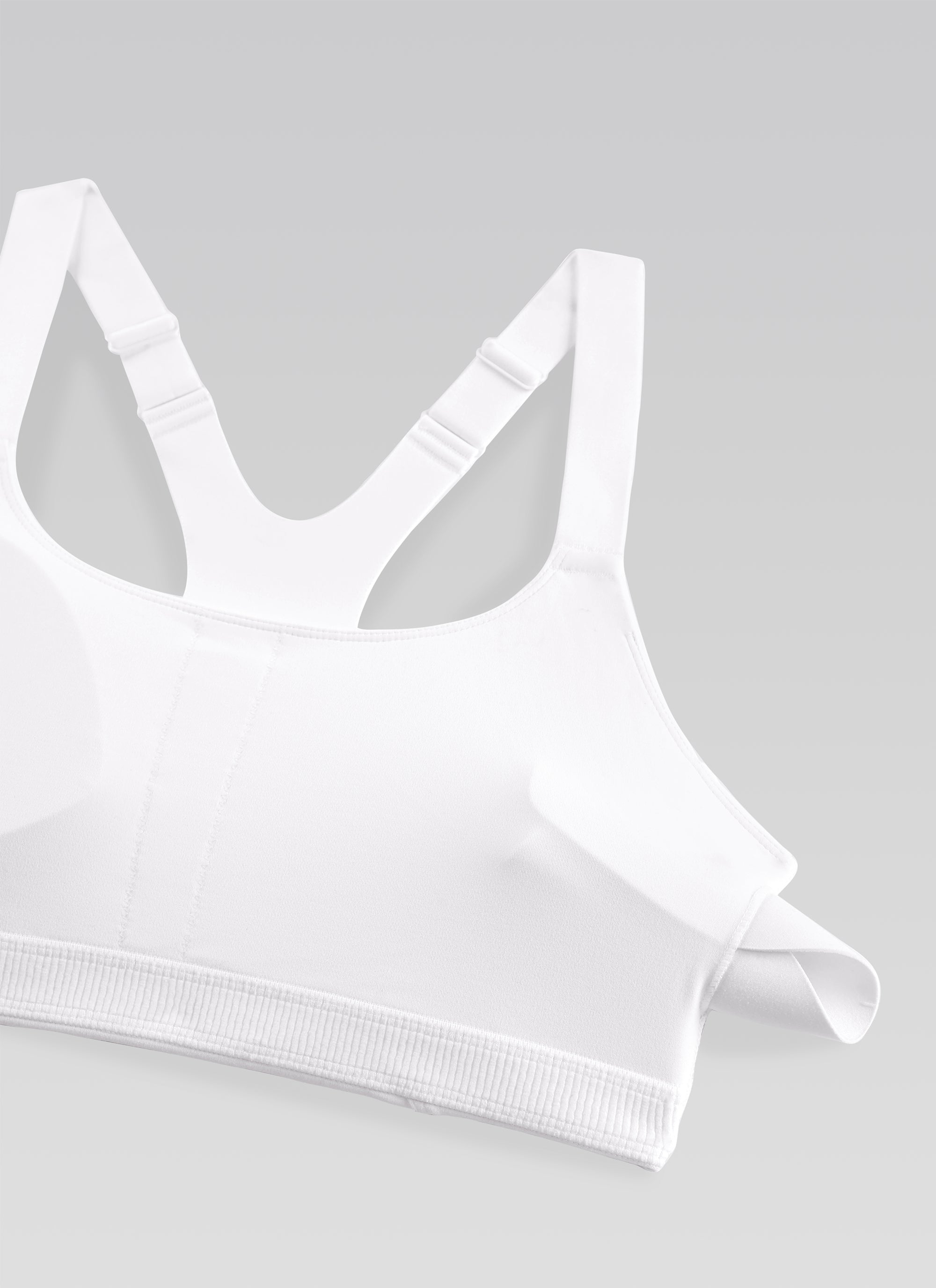 CRZ YOGA Dame Gymtopp Butterlift Scoop Neck BH Justerbare stropper Hvit @model_info:NY