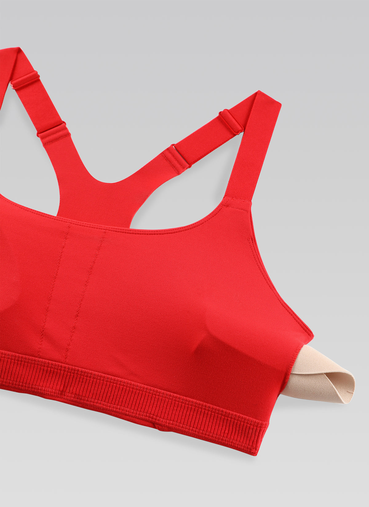 CRZ YOGA Dame Gymtopp Butterlift Scoop Neck BH Justerbare stropper Dyp Rød @model_info:NY