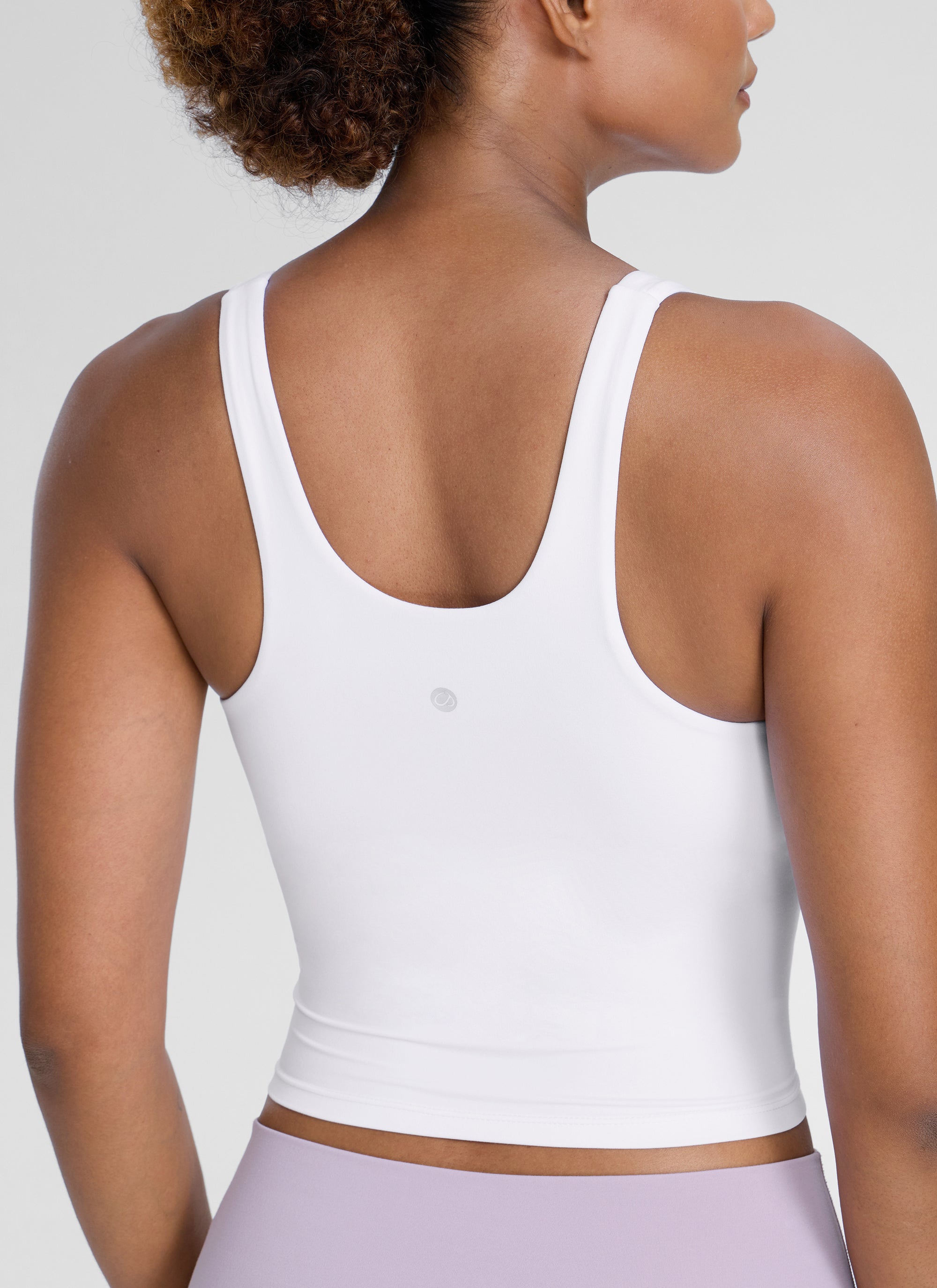 CRZ YOGA Dames Butterlift Racerback U-hals Yoga Tanktop met ingebouwde bh Wit