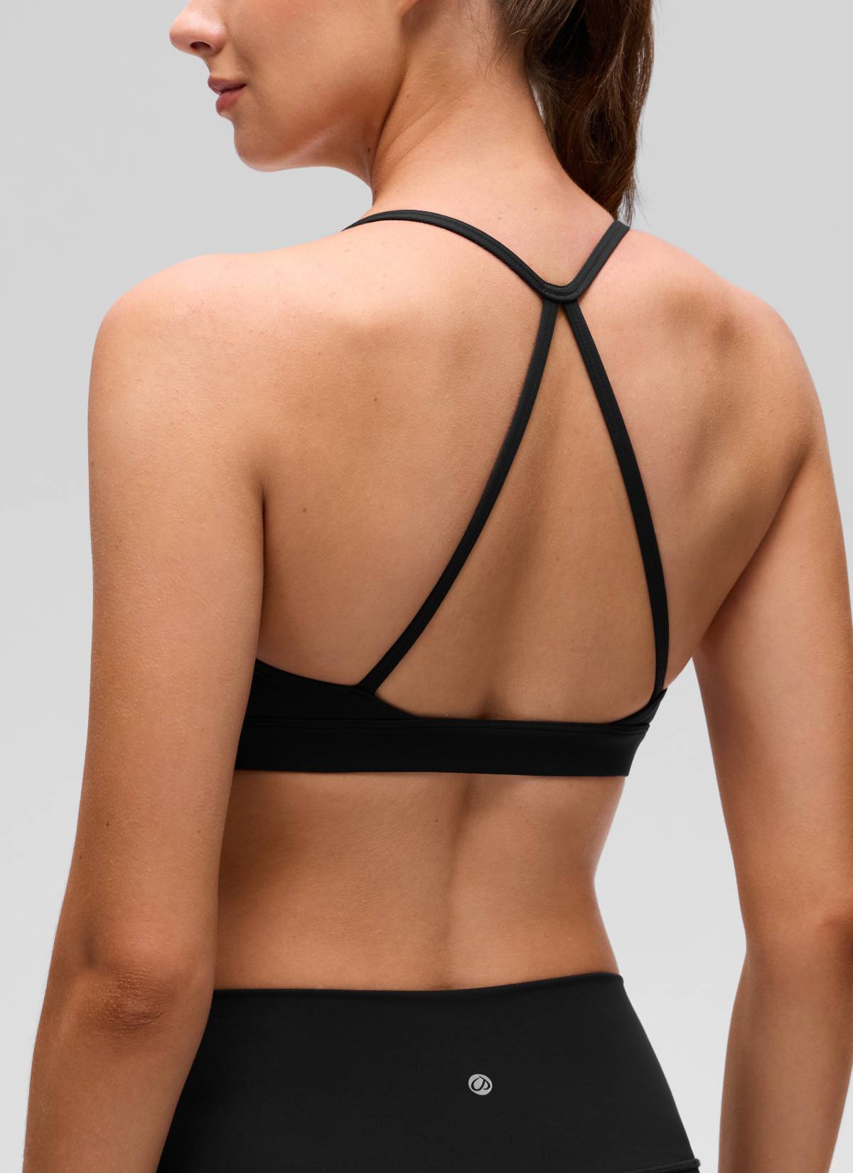 Brassière de sport de yoga à encolure ronde et dos croisé Butterluxe pour femme CRZ YOGA Noir