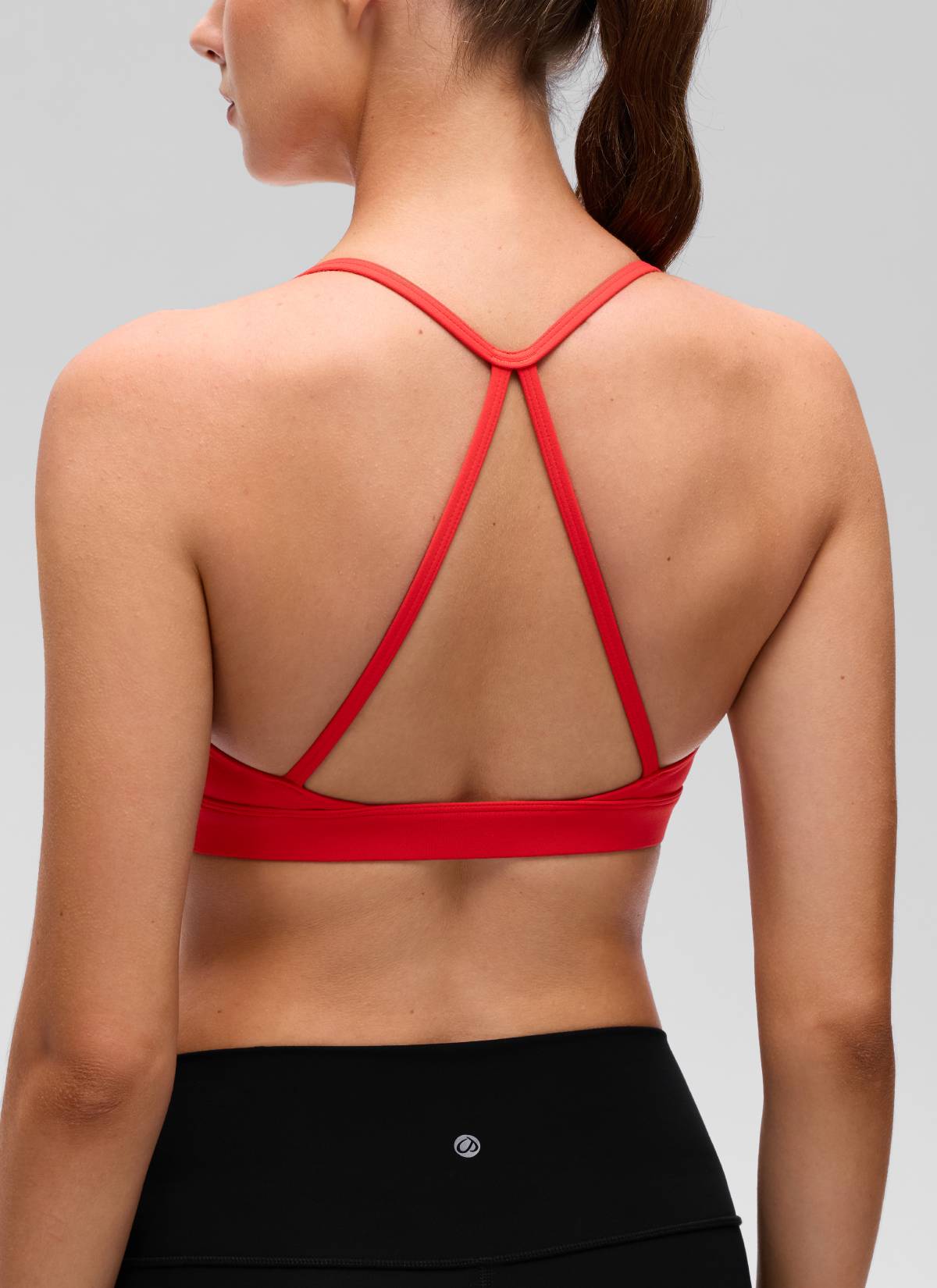 Brassière de sport de yoga à encolure ronde et dos croisé Butterluxe pour femme CRZ YOGA Rouge Profond