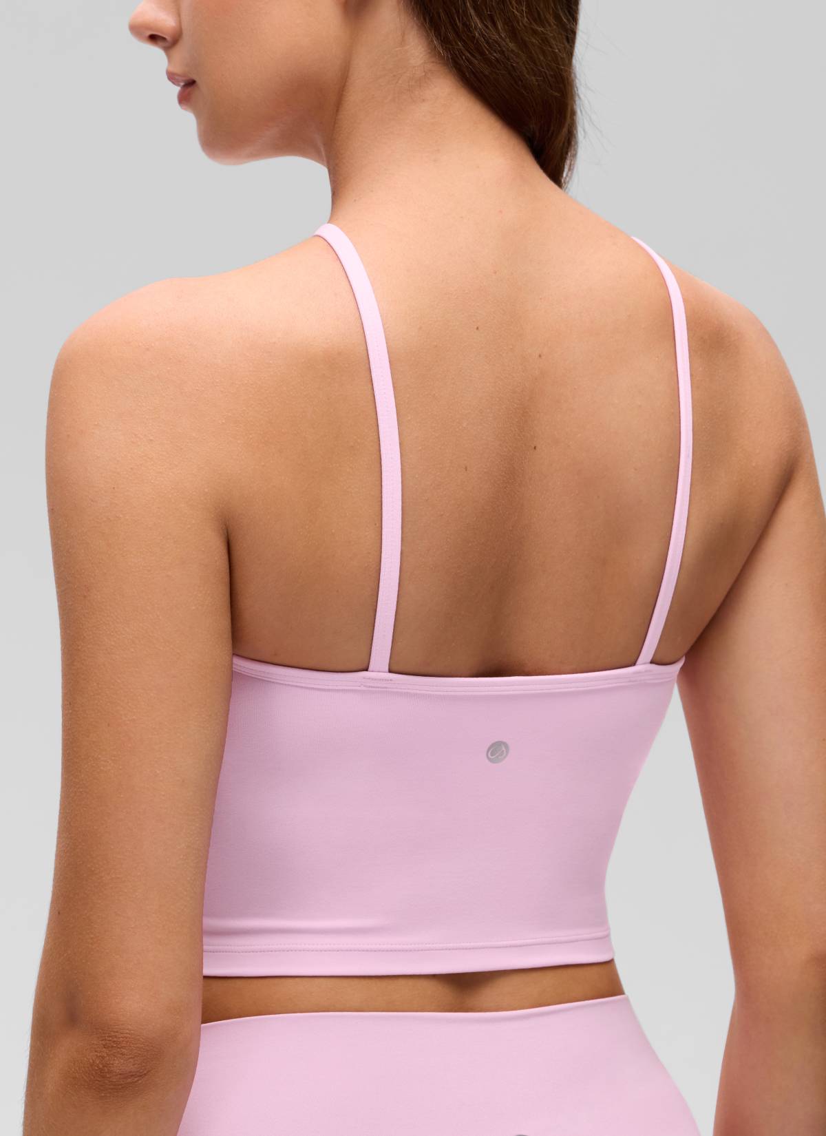 CRZ YOGA Damen- Butterluxe -Yoga-Cross-Halter-Crop-Top mit integriertem BH – Vita Pink
