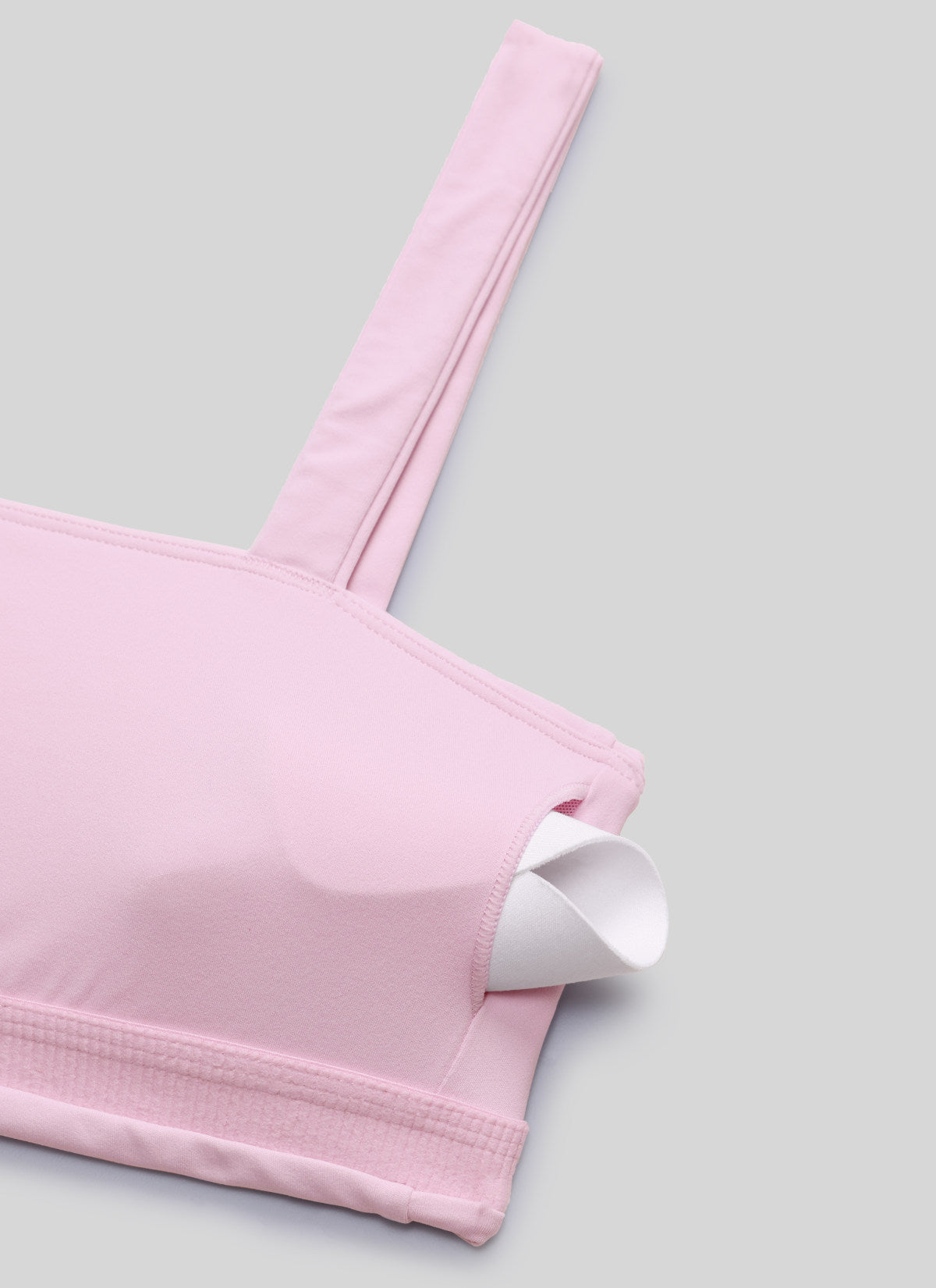 CRZ YOGA Dame Butterlift Trenings-Sports-BH med Firkantet Utringning og Innebygd BH Melkerosa @model_info:DETAIL