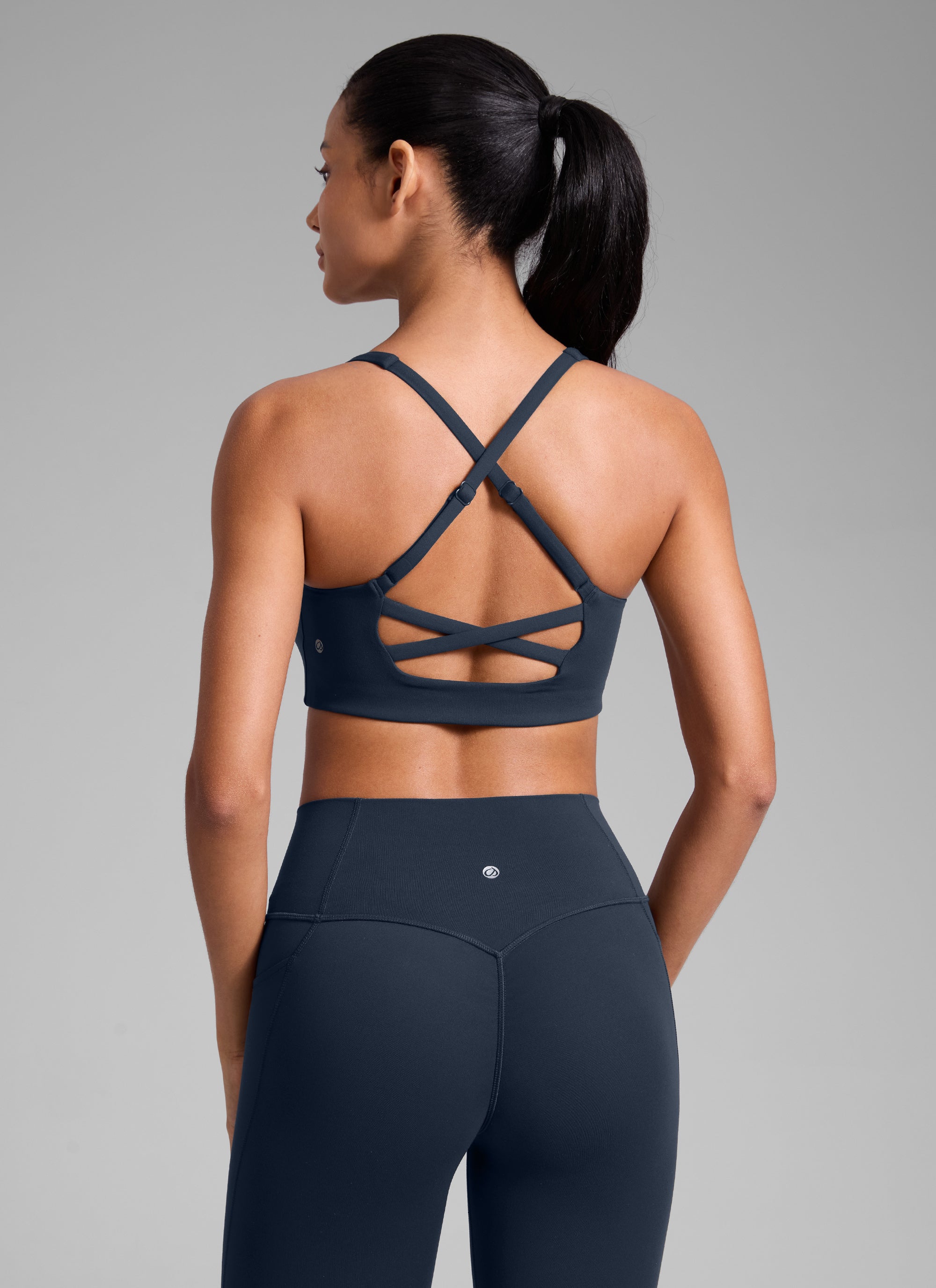 Reggiseno sportivo da donna CRZ YOGA Butterlift Workout con schiena incrociata e reggiseno integrato Twilight Blue