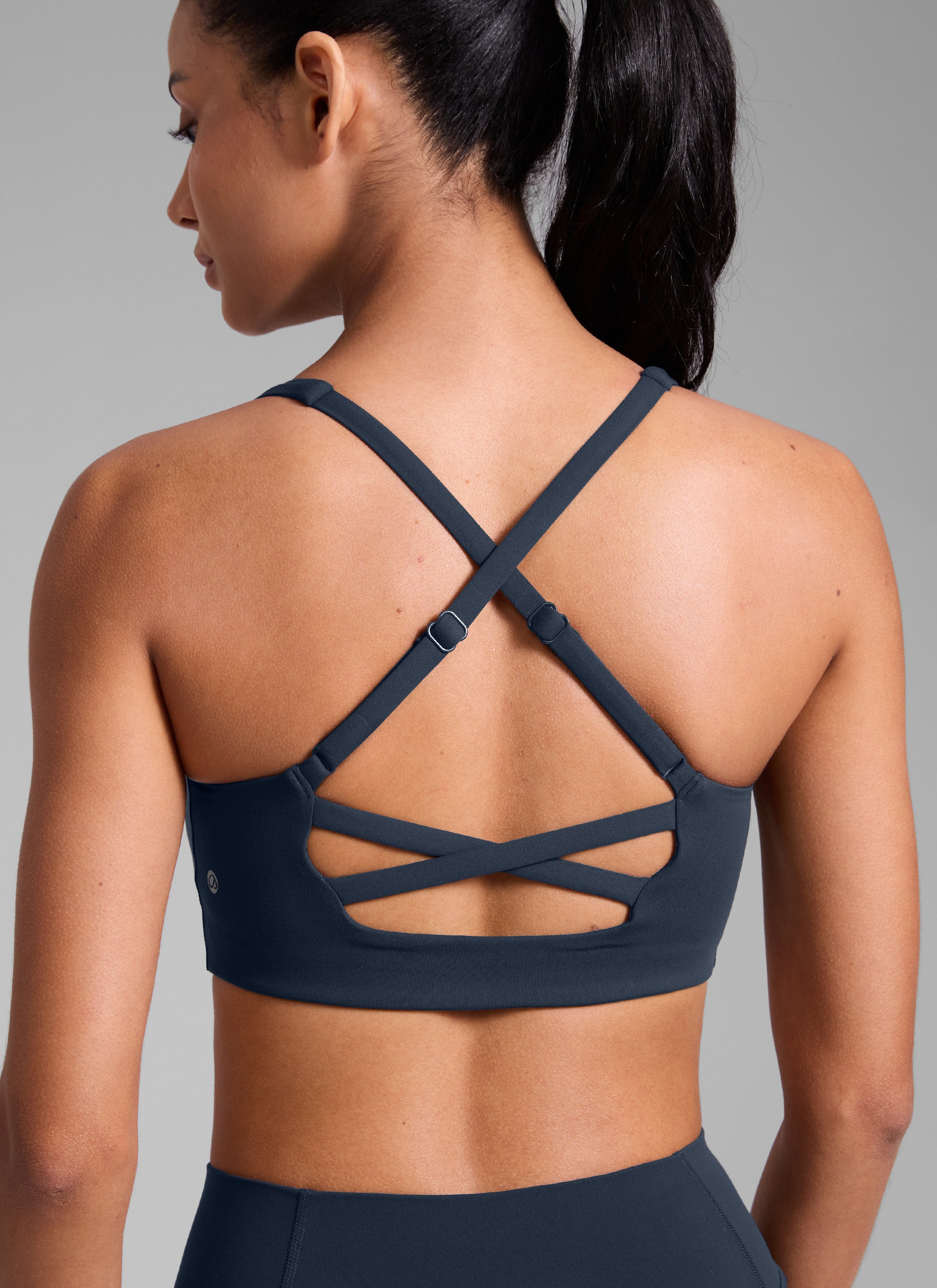 Reggiseno sportivo da donna CRZ YOGA Butterlift Workout con schiena incrociata e reggiseno integrato Twilight Blue