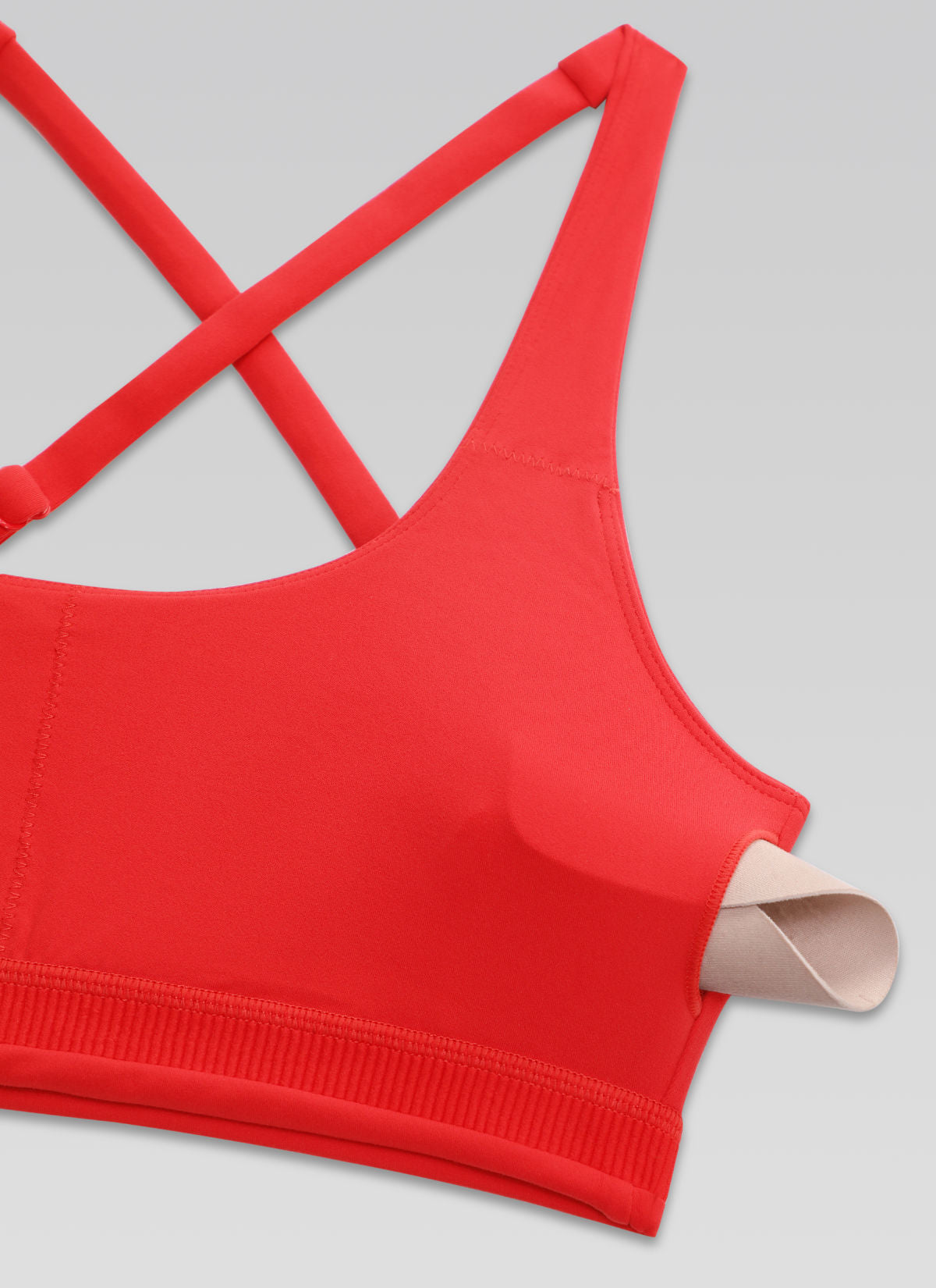 CRZ YOGA Naisten Butterlift-treeniliivi, ristikkäiset olkaimet, sisäänrakennettu rintaliivi, urheiluliivi, syväpunainen @model_info:DETAIL