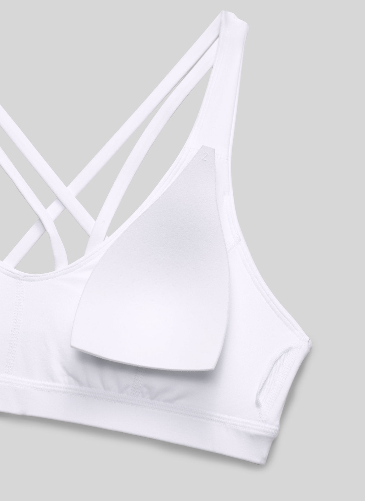 CRZ YOGA Butterlift Sujetador Deportivo de Entrenamiento con Escote en U y Espalda Cruzada para Mujer Blanco