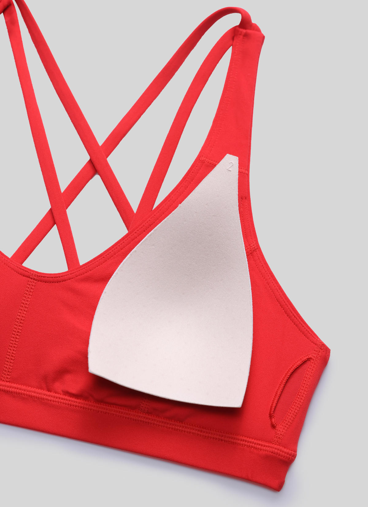 CRZ YOGA Butterlift Sujetador Deportivo de Entrenamiento con Escote en U y Espalda Cruzada para Mujer Rojo Intenso