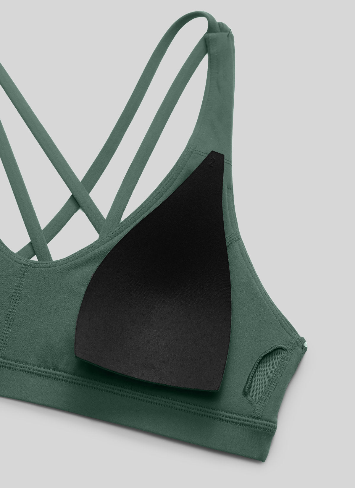 CRZ YOGA Butterlift Sujetador Deportivo de Entrenamiento con Escote en U y Espalda Cruzada para Mujer Verde Bosque Oscuro