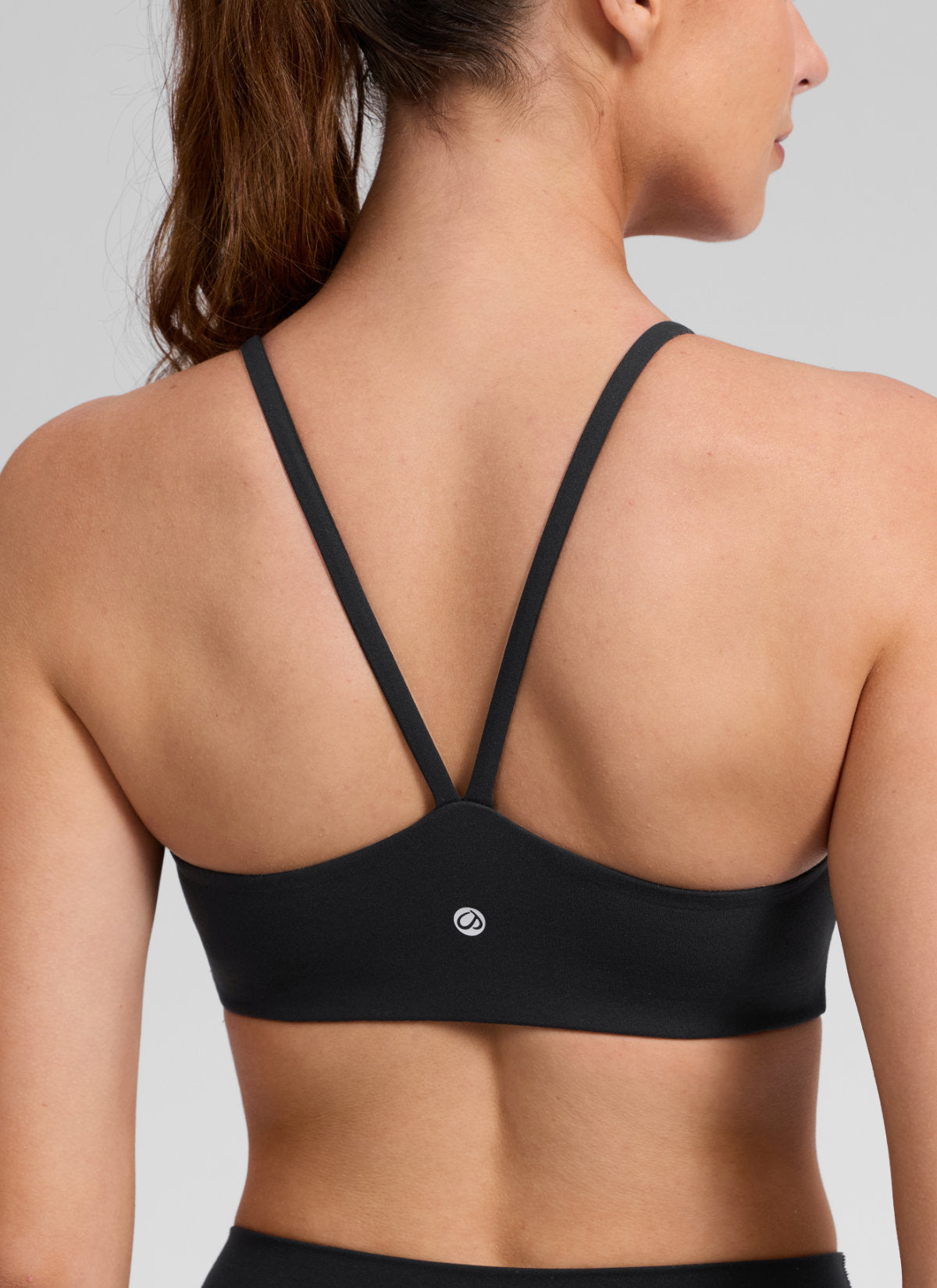 CRZ YOGA Dames Butterlift® Yoga Sportbeha met V-rug en Dubbele Voering, Zwart