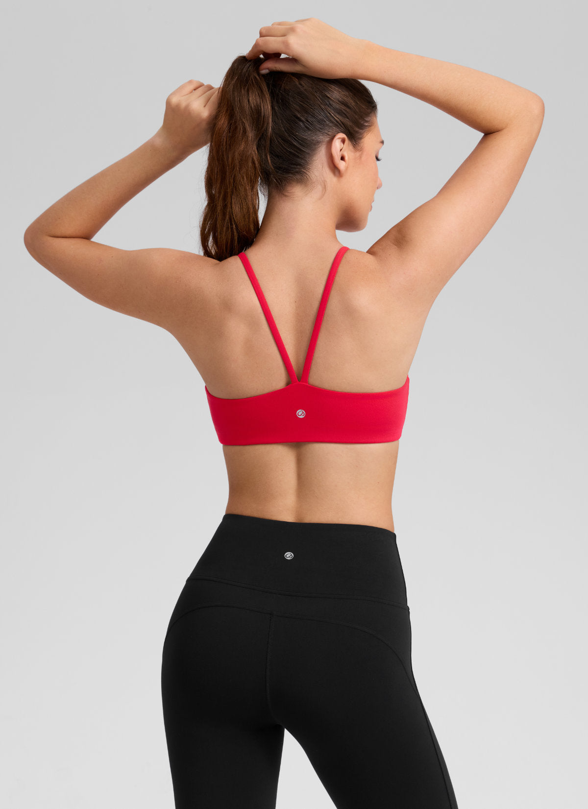 CRZ YOGA Butterlift® Yoga V-rygg sports-BH med dobbeltfôr for dame, Aurora Red @model_info:Gelya