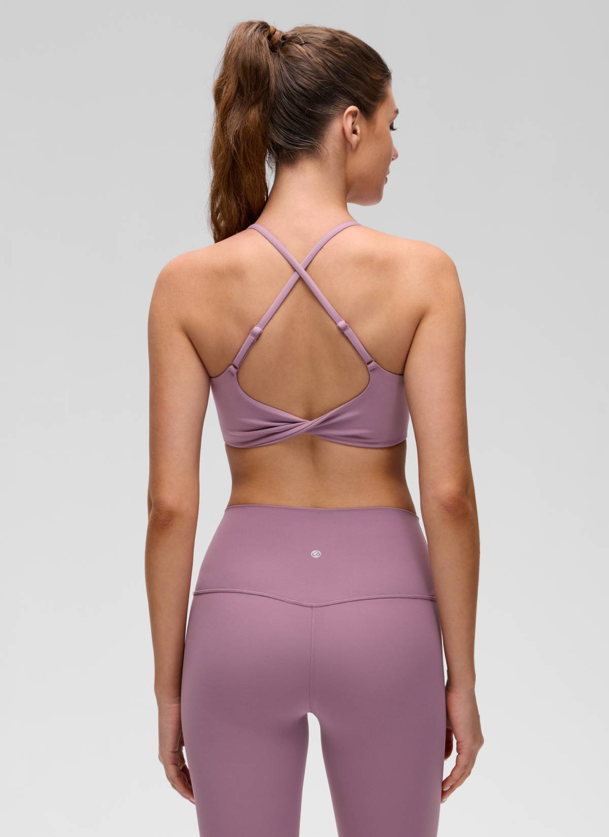 CRZ YOGA – Sutien sport pentru femei Butterluxe, cu gât rotund și spate încrucișat, pentru yoga, lavandă deschisă